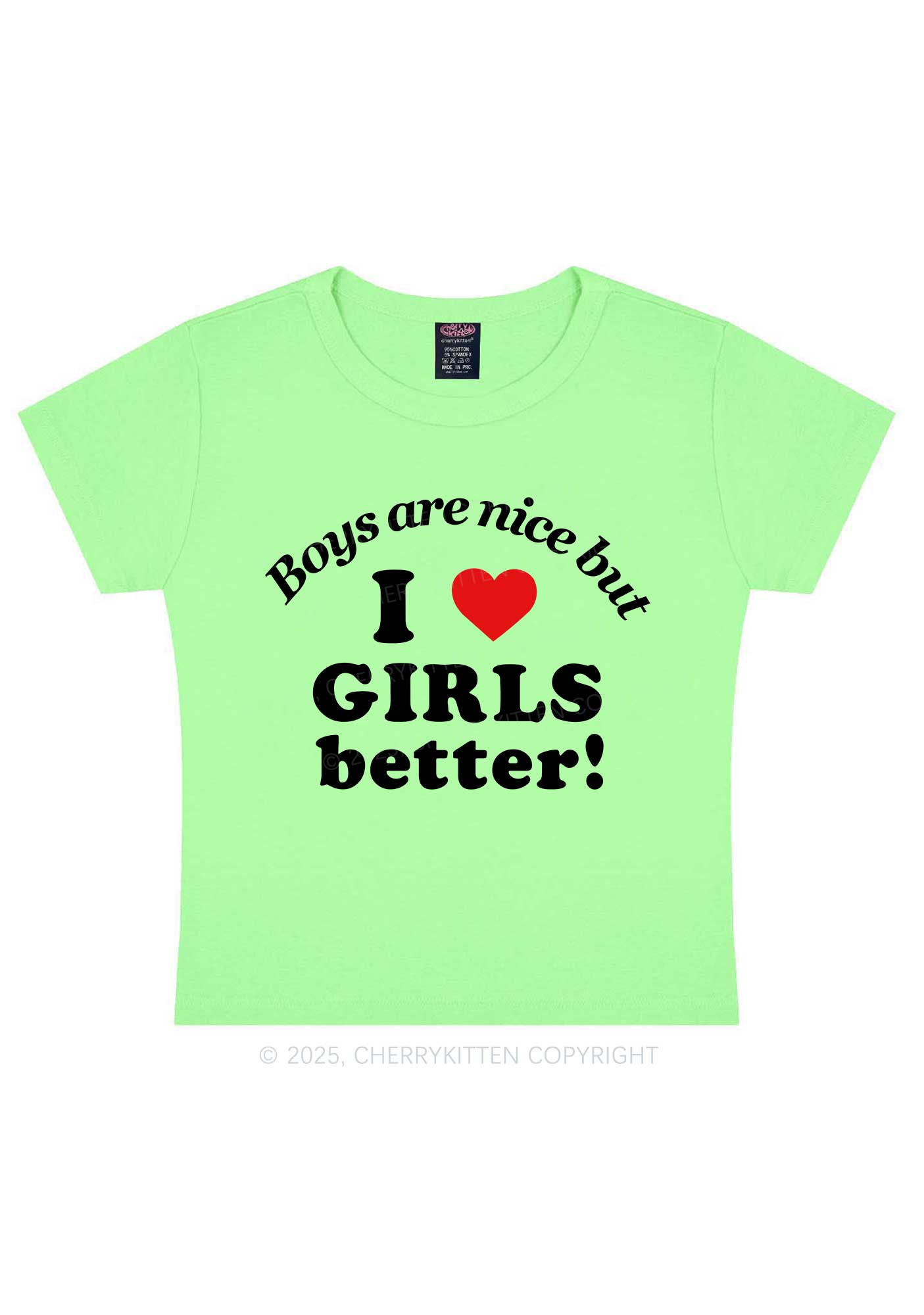I Love Girls Better Pride Y2K Baby Tee Cherrykitten