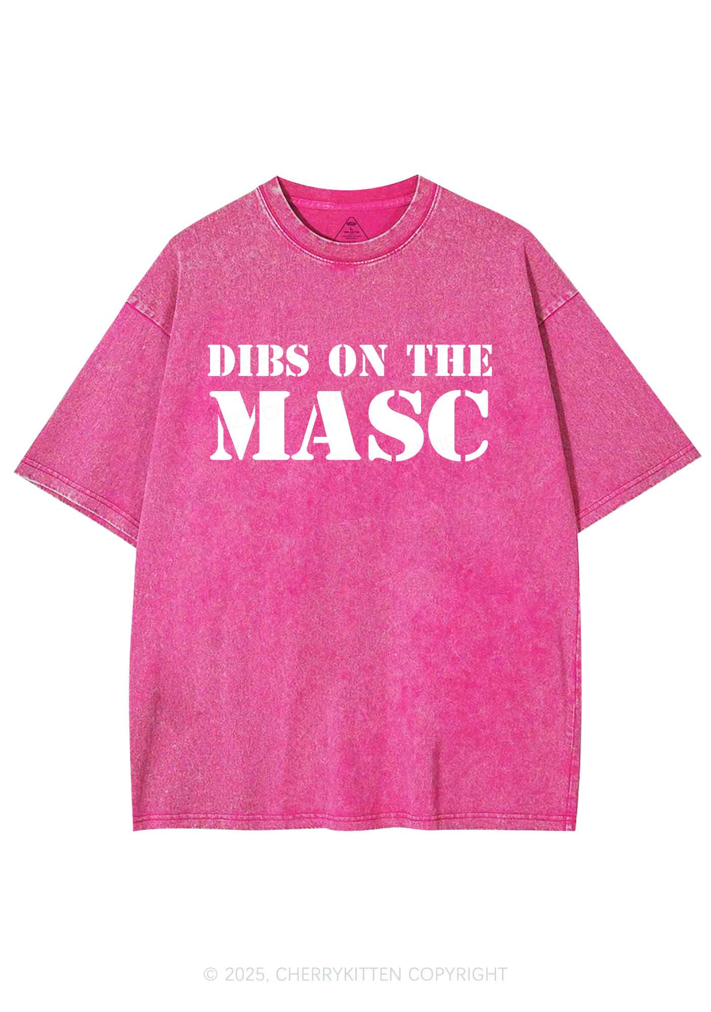 Dibs On The Masc Pride Y2K Shirts Washed Tee Cherrykitten