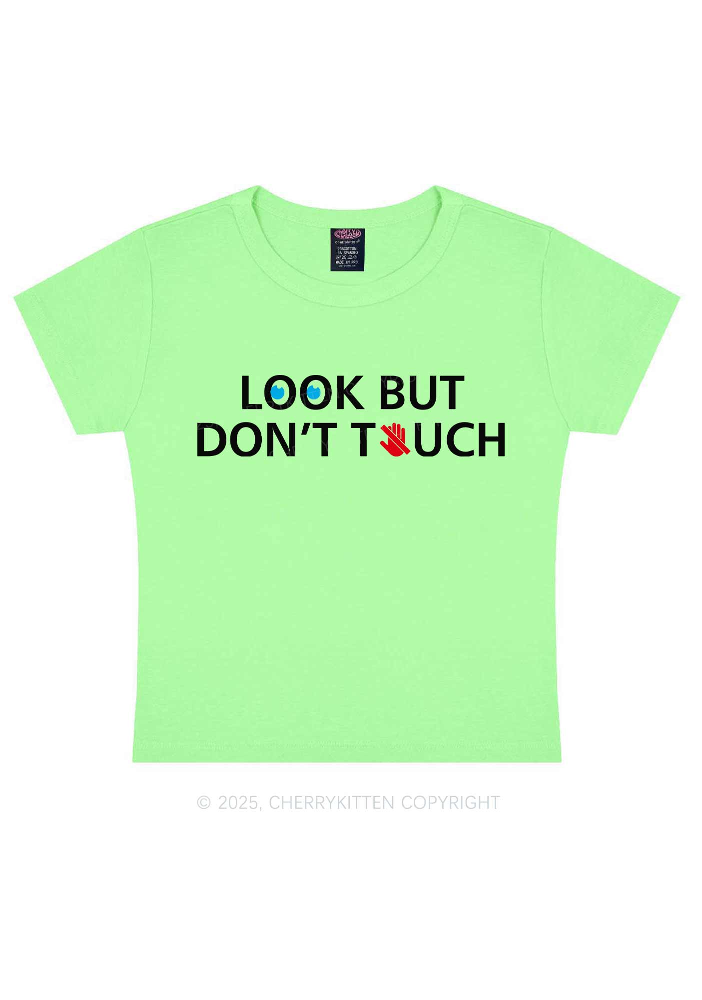 Look Dont Touch Y2K Baby Tee Cherrykitten