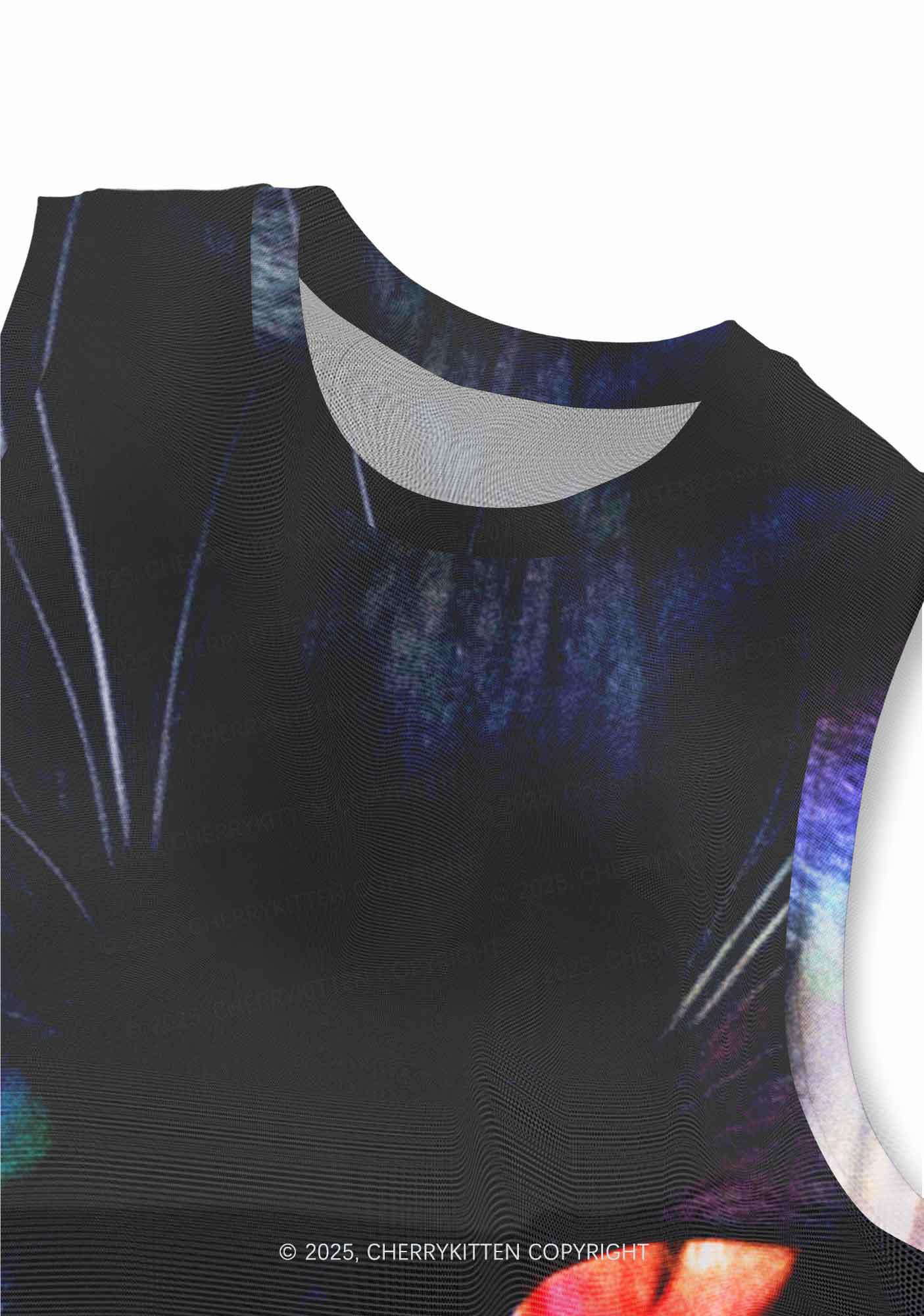 Odd Eyed Cat Y2K Mesh Muscle Tank Cherrykitten