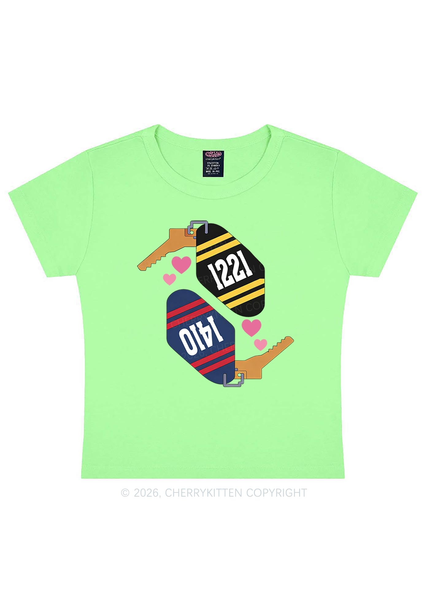 Retro Key Tag HR Y2K Baby Tee Cherrykitten