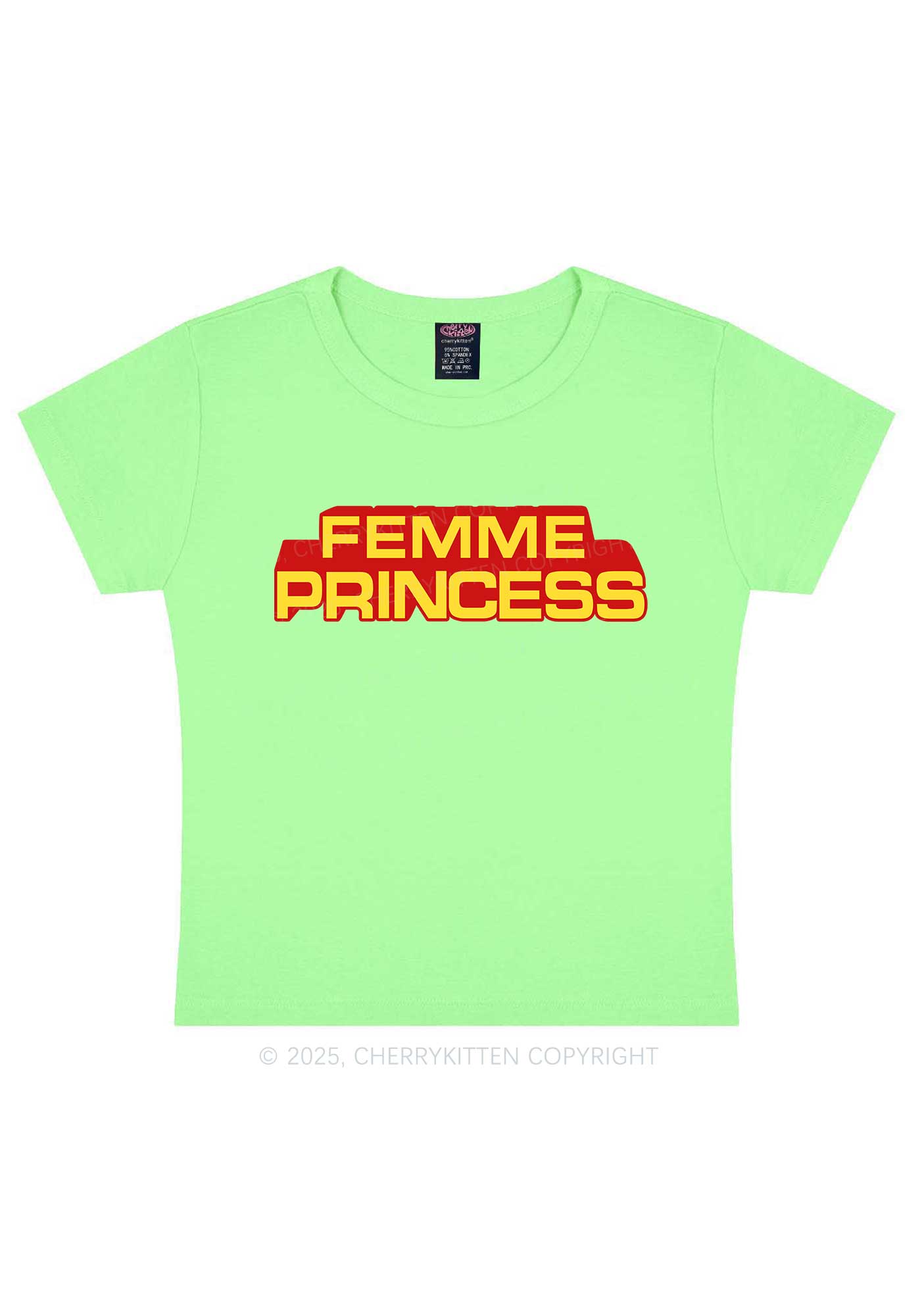 Femme Princess Pride Y2K Baby Tee Cherrykitten