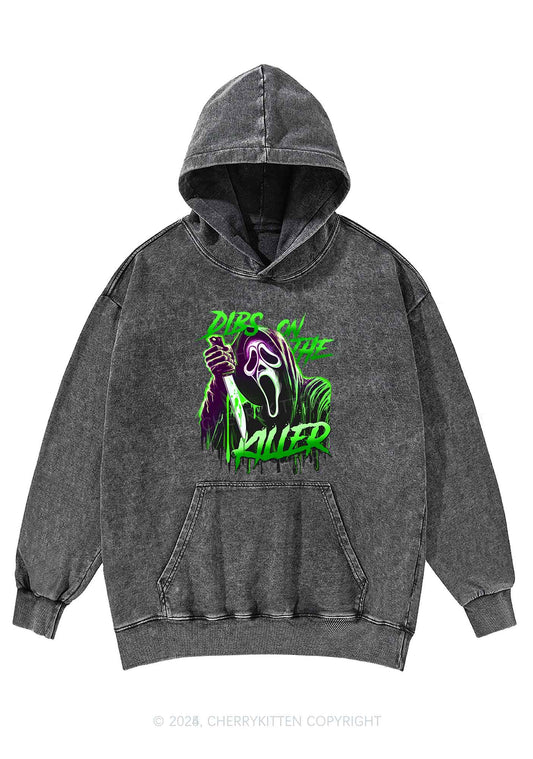 Halloween Dibs On The Killer Y2K Washed Hoodie Cherrykitten