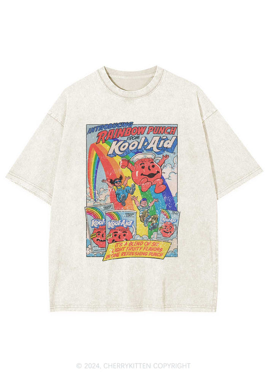 Rainbow Punch Y2K Washed Tee Cherrykitten