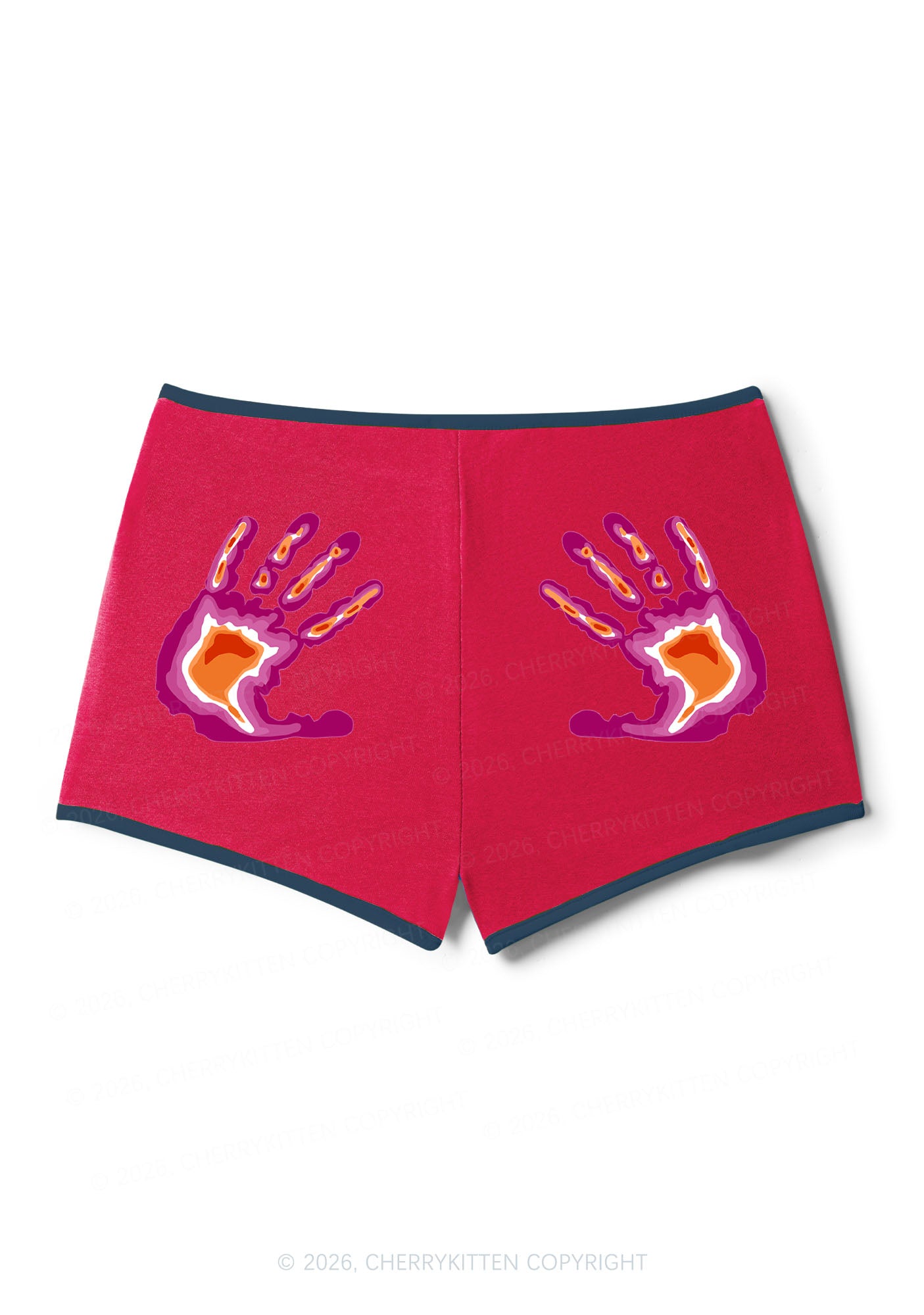 Lesbian Thermal Hands Pride Y2K Booty Shorts Cherrykitten