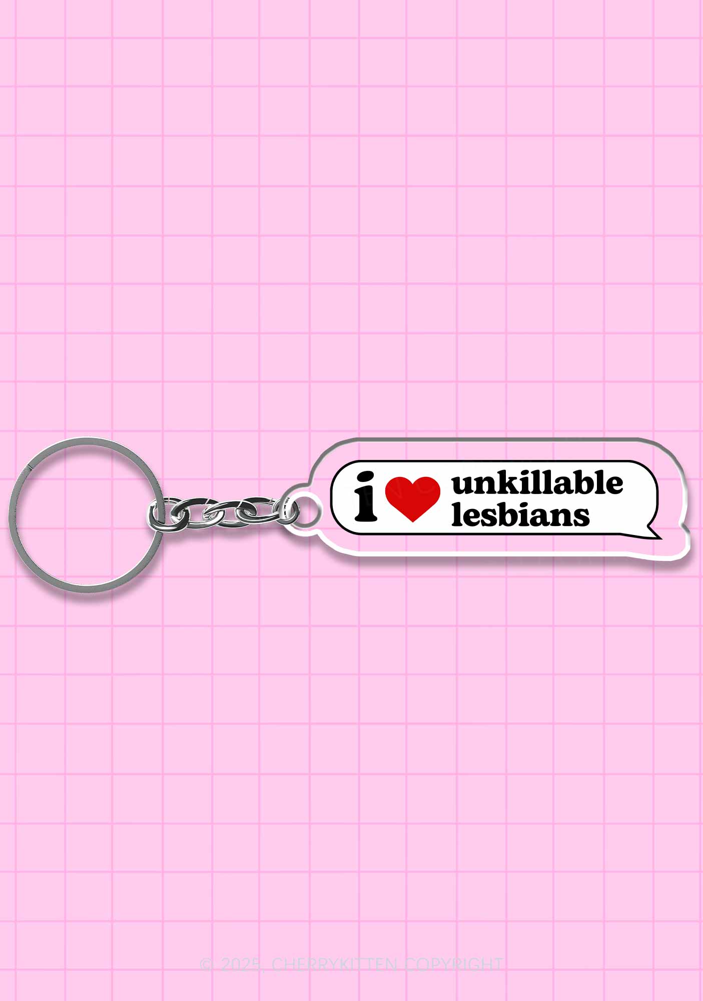I Love Unkillable Lesbians Pride 1Pc Y2K Keychain Cherrykitten