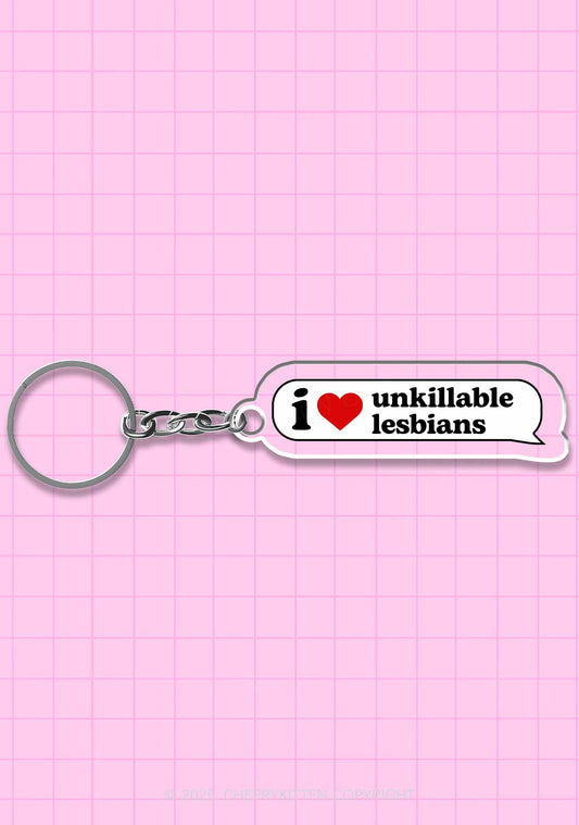 I Love Unkillable Lesbians Pride 1Pc Y2K Keychain Cherrykitten