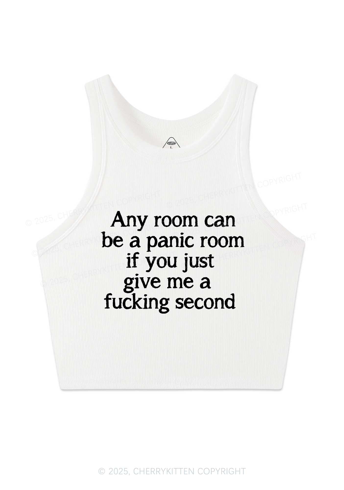 Any Room Can Be Panic Y2K Crop Tank Top Cherrykitten