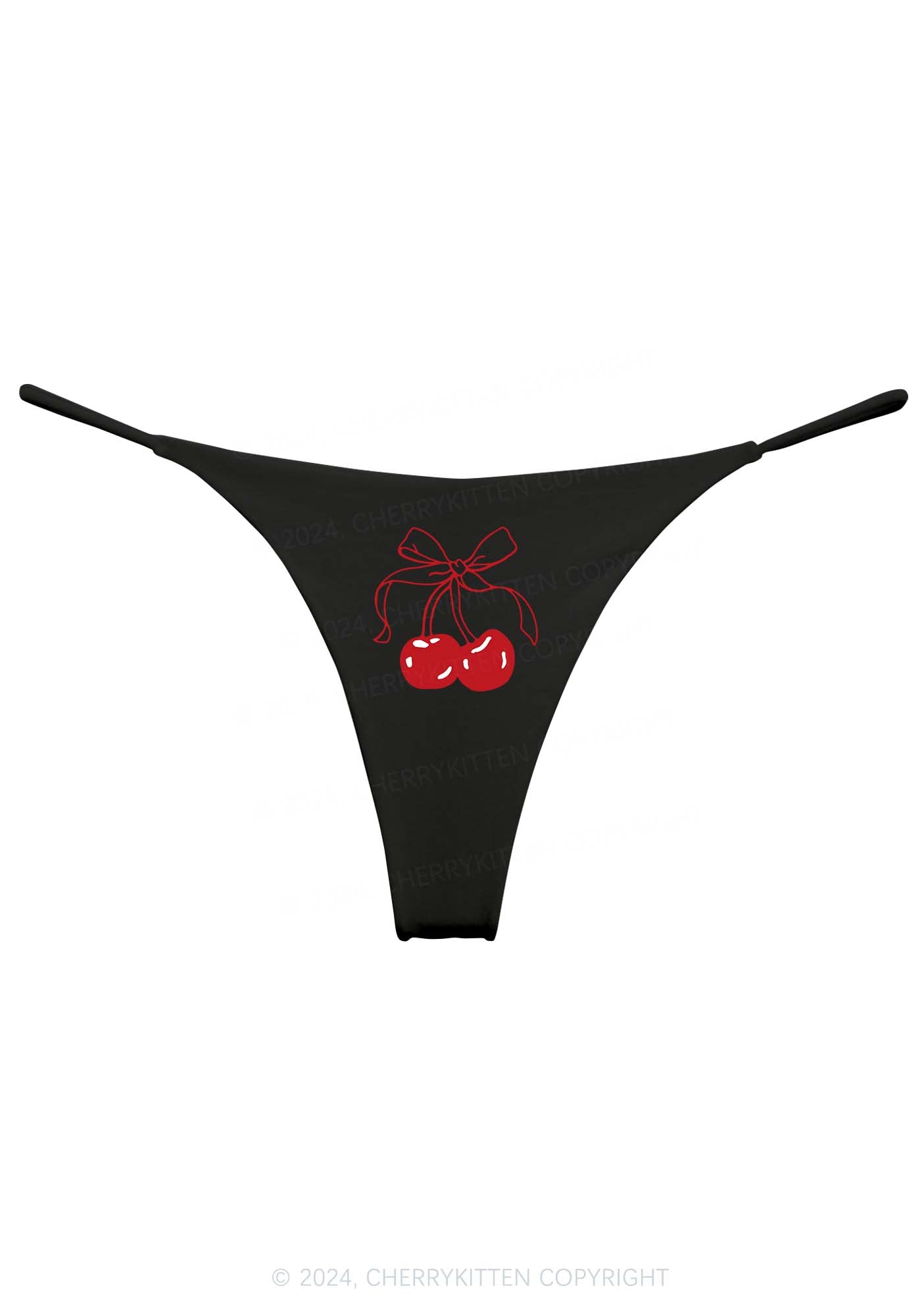 Bow Cherry Y2K Bikini String Thong Cherrykitten