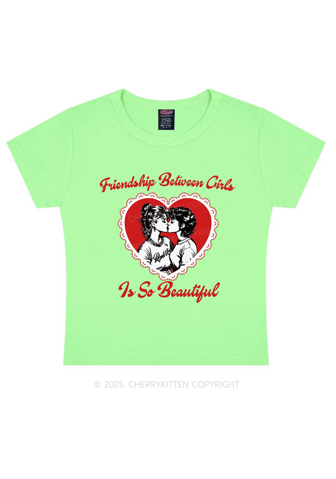 Friendship Between Girls Pride Y2K Baby Tee Cherrykitten