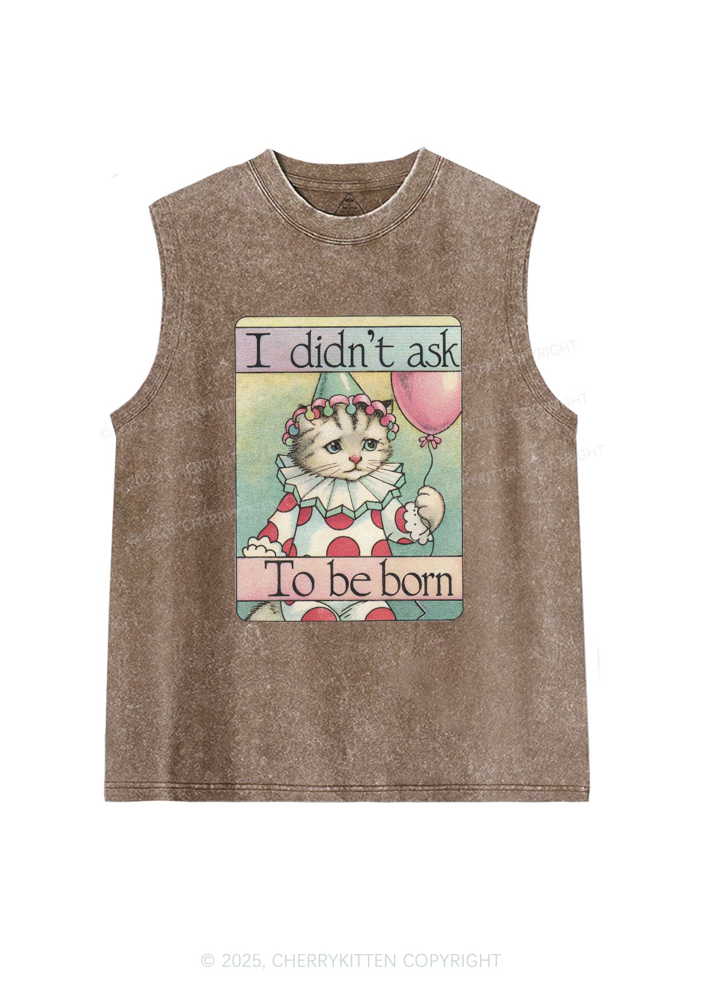 Didnt Ask To Be Born Y2K Washed Tank Cherrykitten