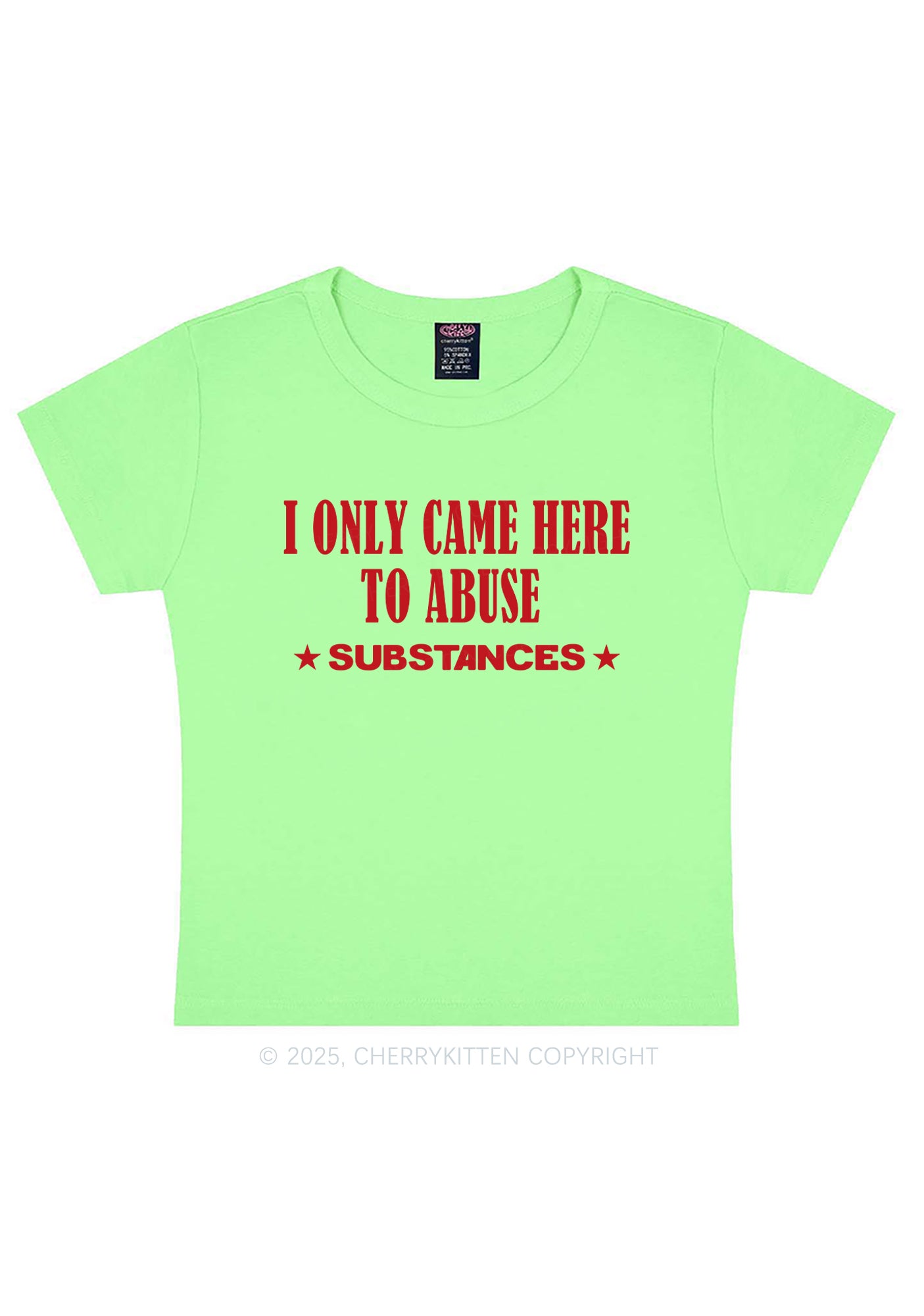 Abuse Substances Y2K Baby Tee Cherrykitten