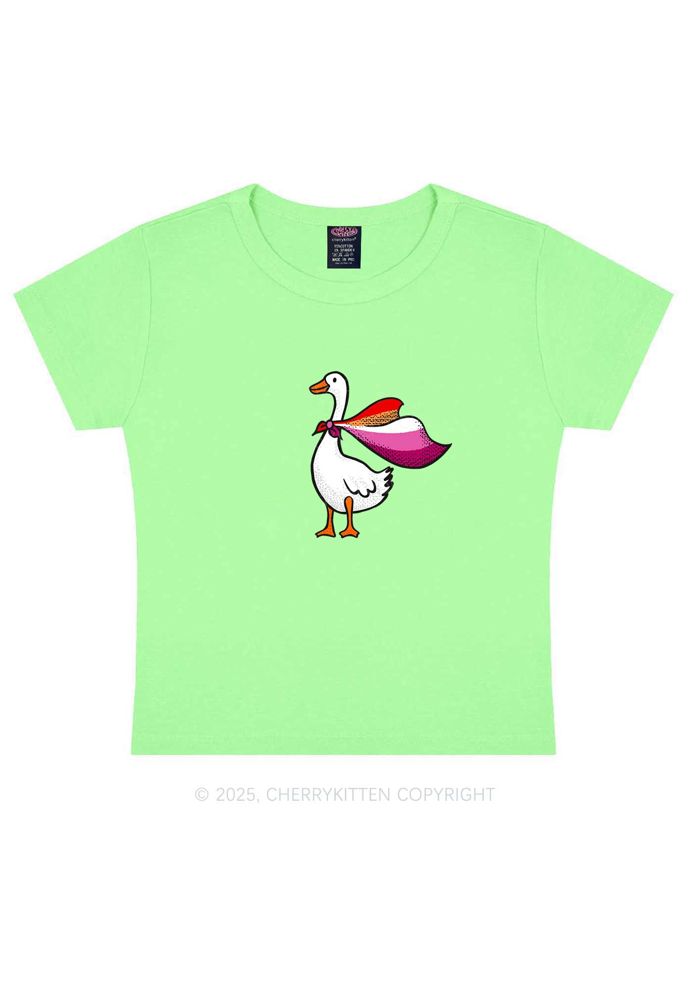 Lesbian Goose Pride Y2K Baby Tee Cherrykitten