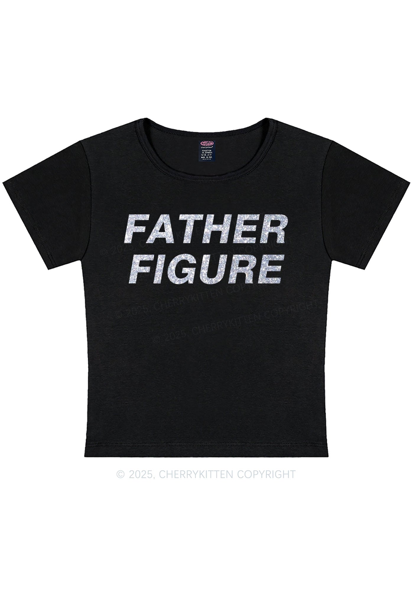Glitter Father Figure Y2K Baby Tee Cherrykitten