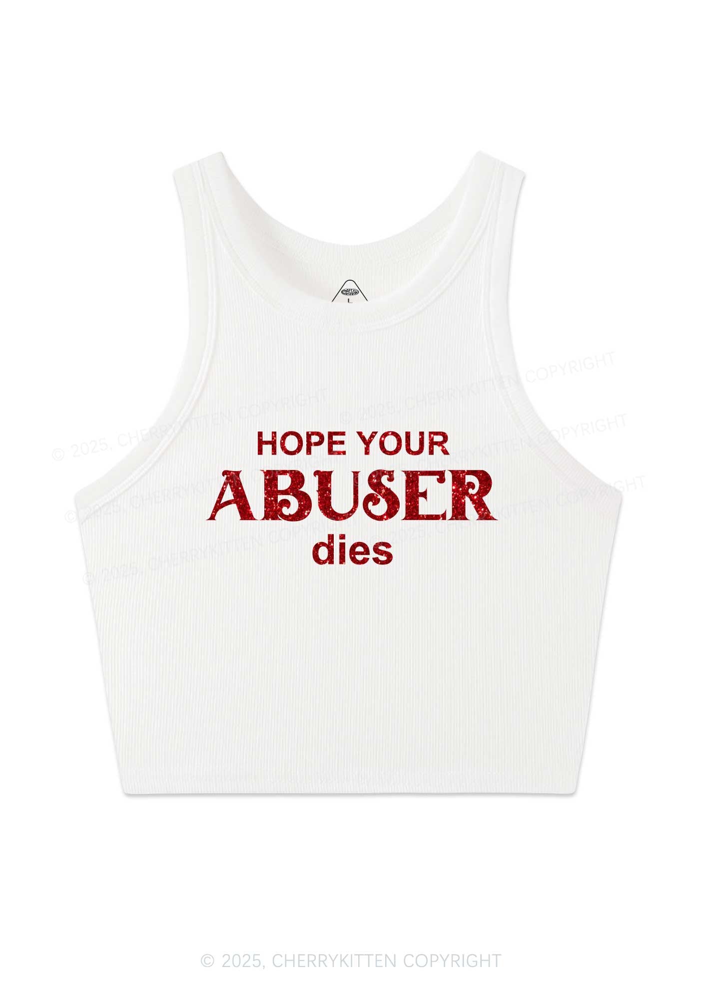 Glitter Abuser Dies Y2K Crop Tank Top Cherrykitten