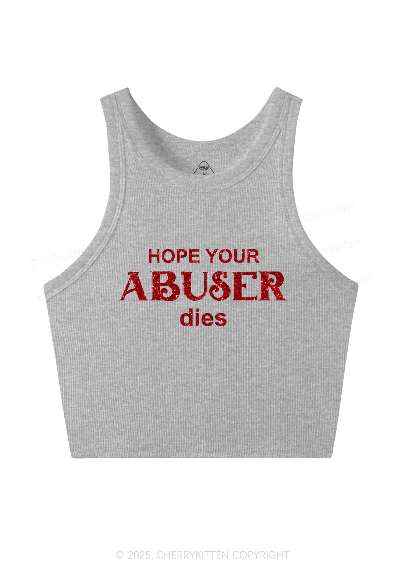 Glitter Abuser Dies Y2K Crop Tank Top Cherrykitten