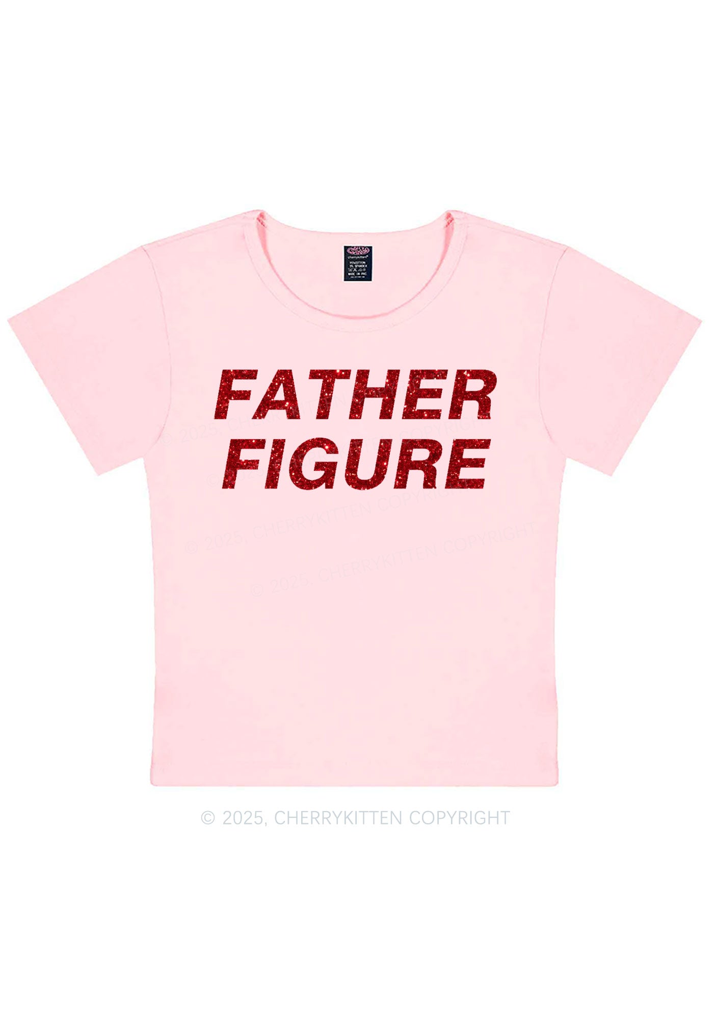 Glitter Father Figure Y2K Baby Tee Cherrykitten