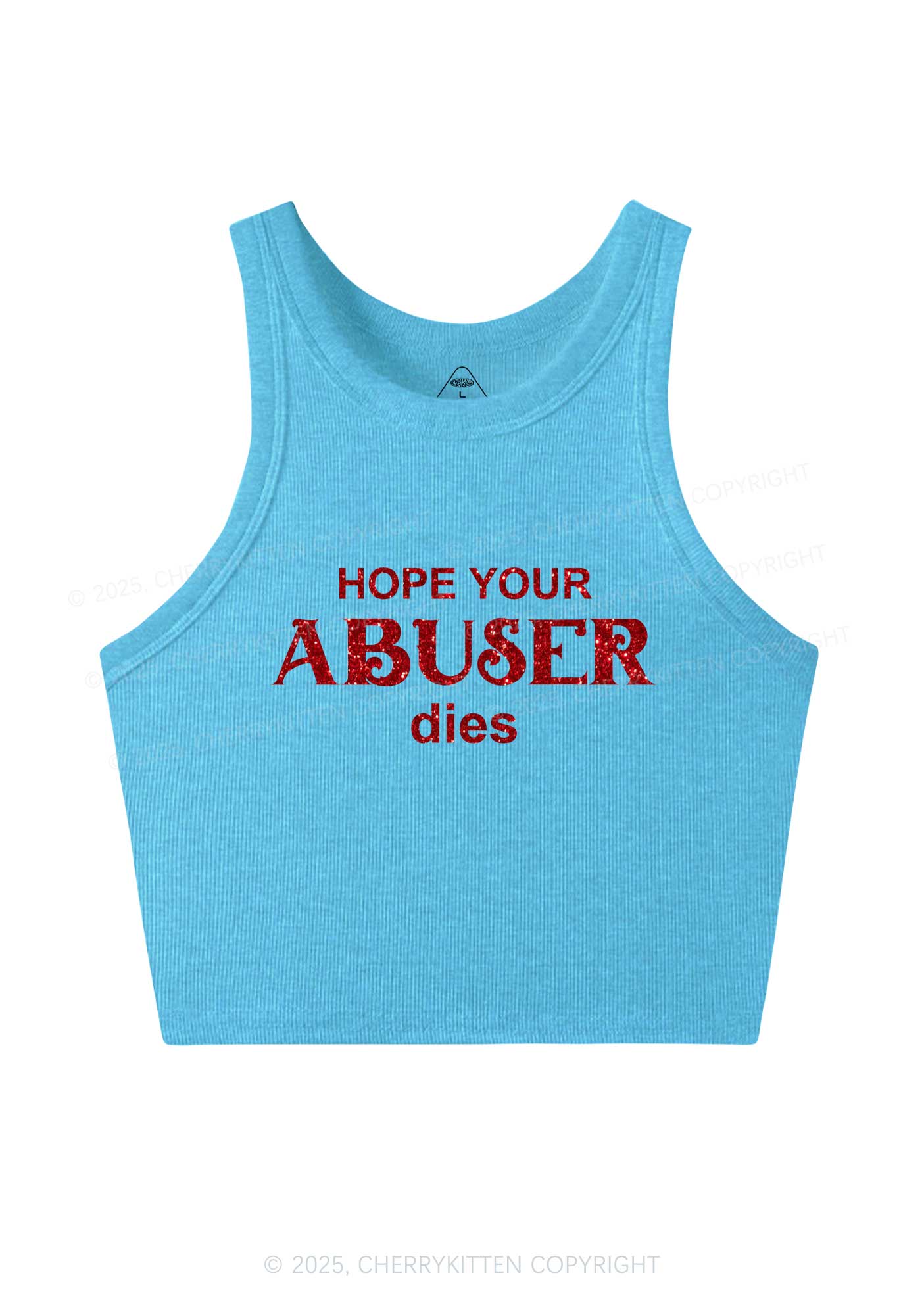 Glitter Abuser Dies Y2K Crop Tank Top Cherrykitten
