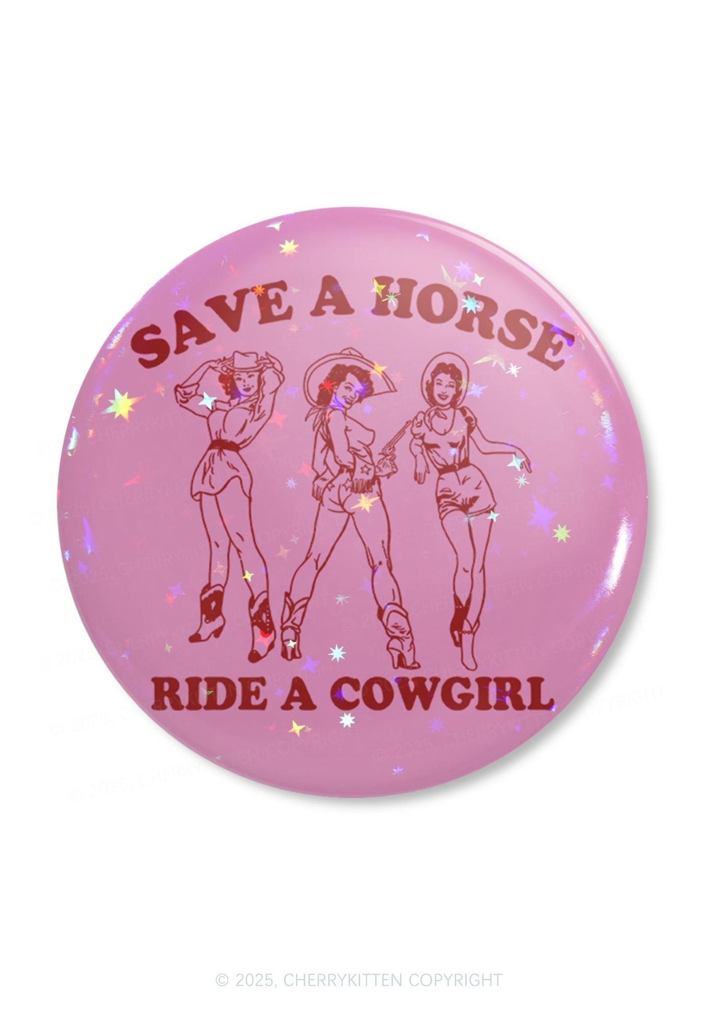 Ride A Cowgirl Pride 1Pc Y2K Pin Badge Cherrykitten