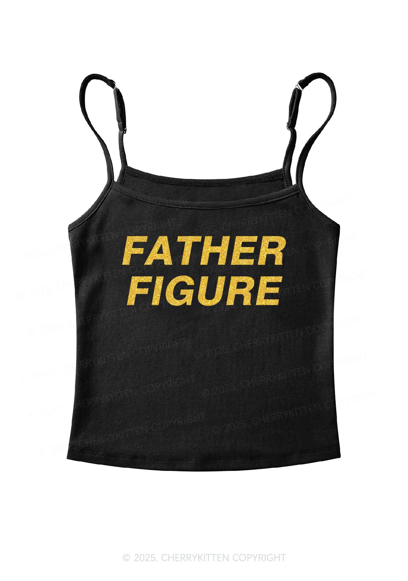 Glitter Father Figure Y2K Spaghetti Strap Cami Cherrykitten