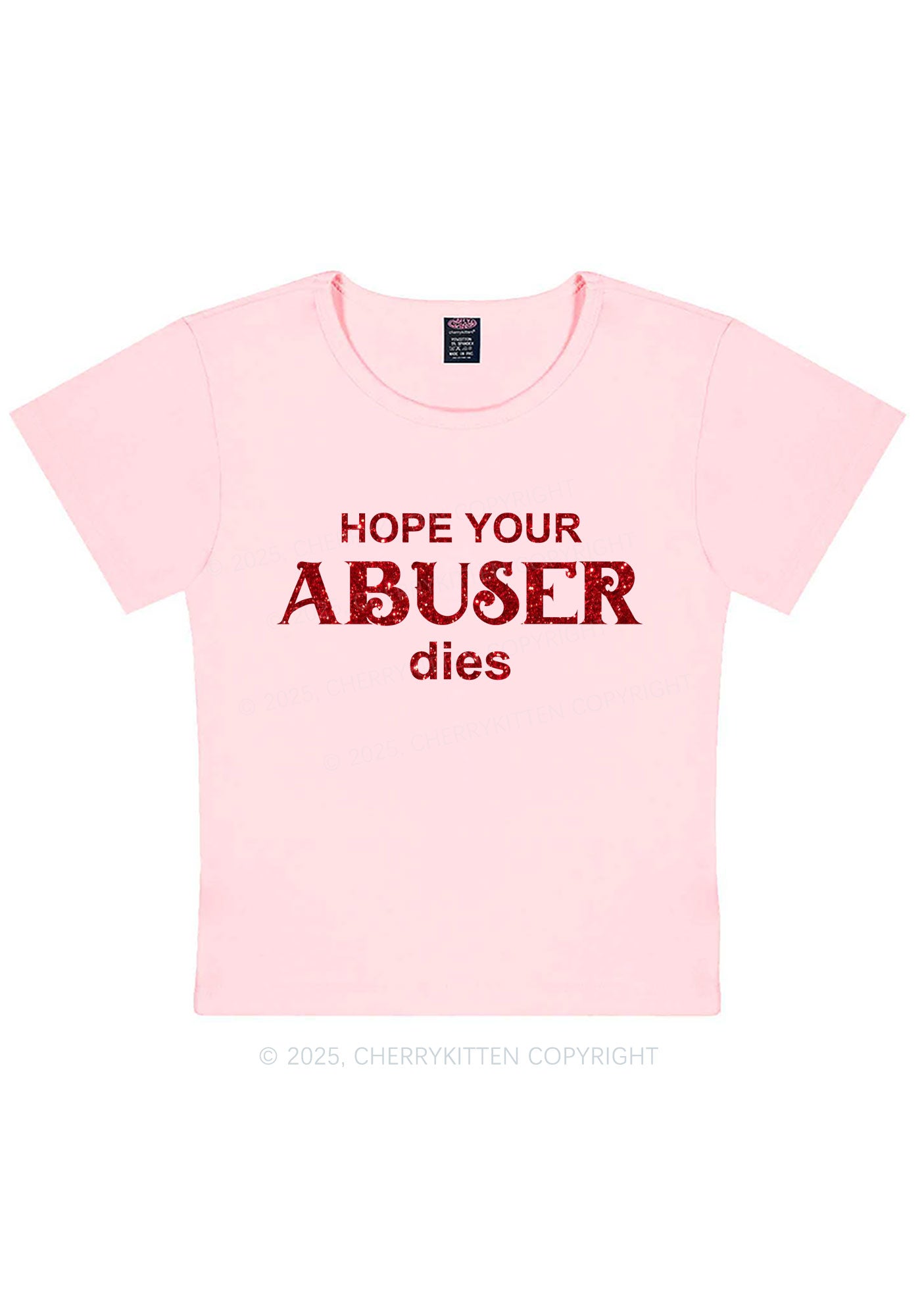Glitter Abuser Dies Y2K Baby Tee Cherrykitten