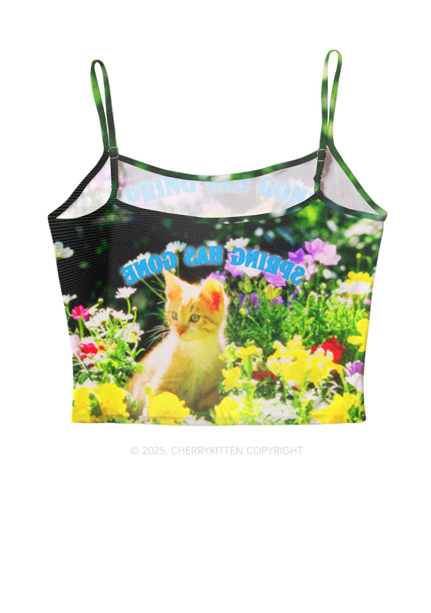 Spring Has Gone Y2K Mesh Cami Tank Cherrykitten