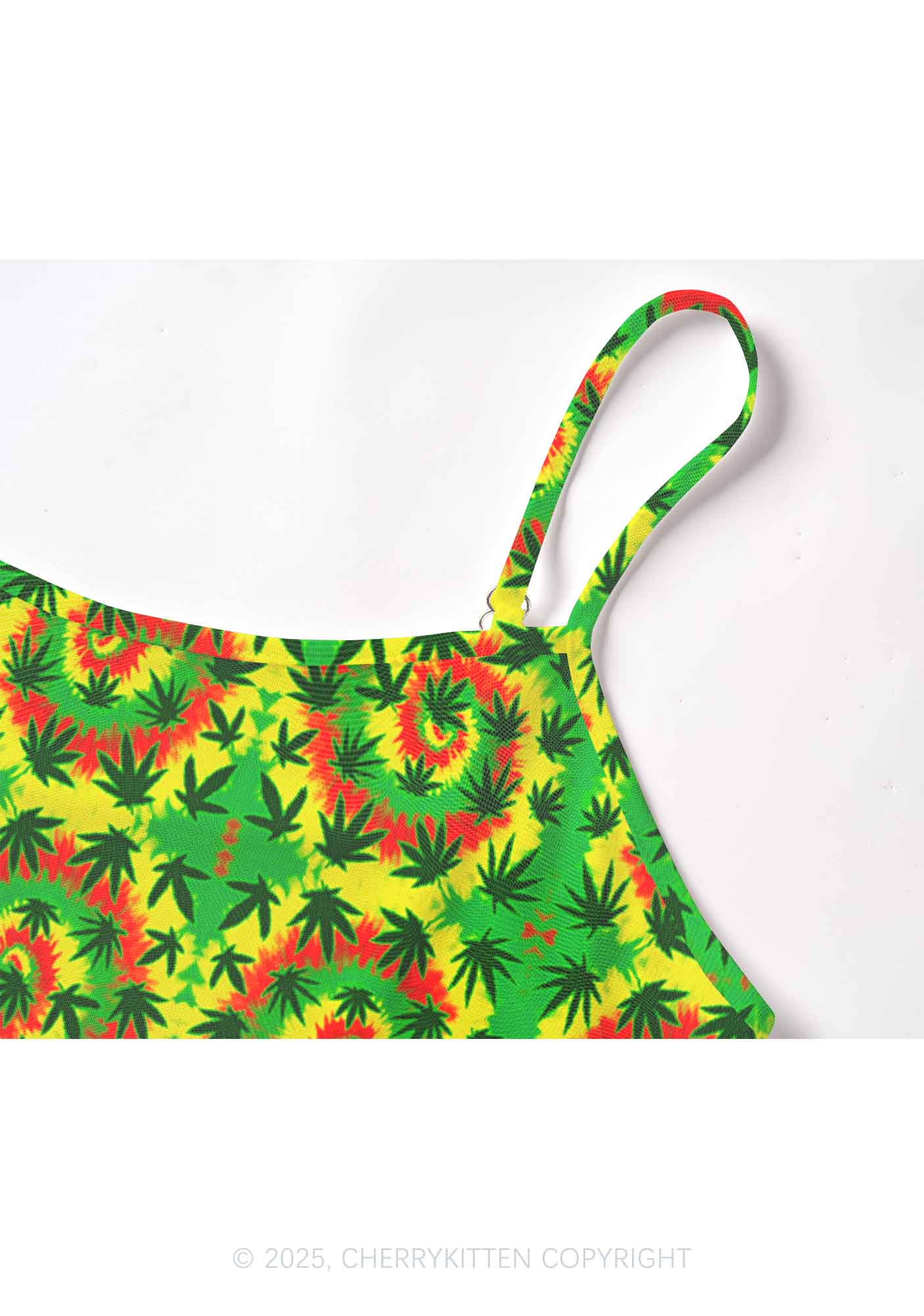 Trippy Leaves Y2K Mesh Cami Tank Cherrykitten