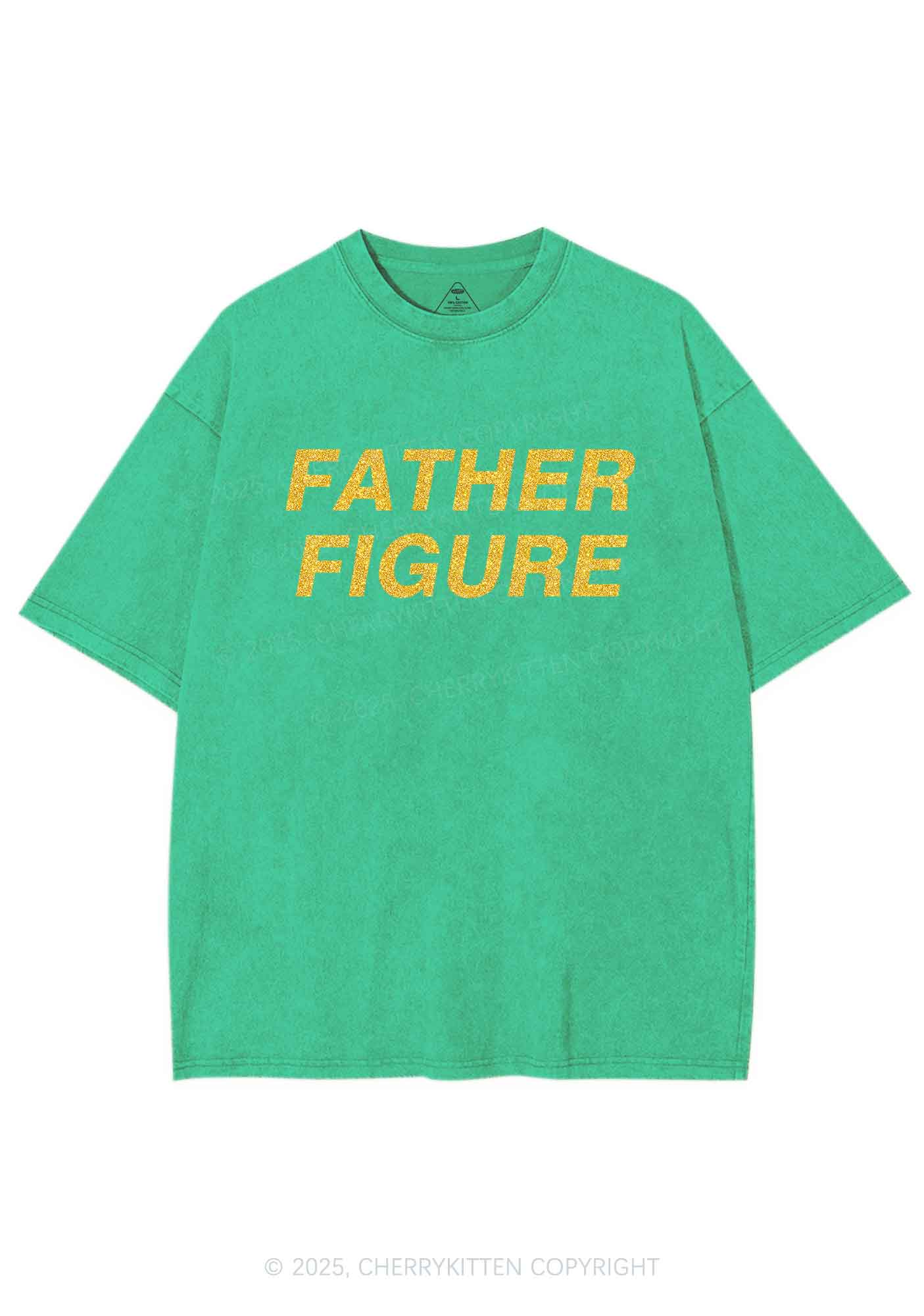 Glitter Father Figure Y2K Shirts Washed Tee Cherrykitten