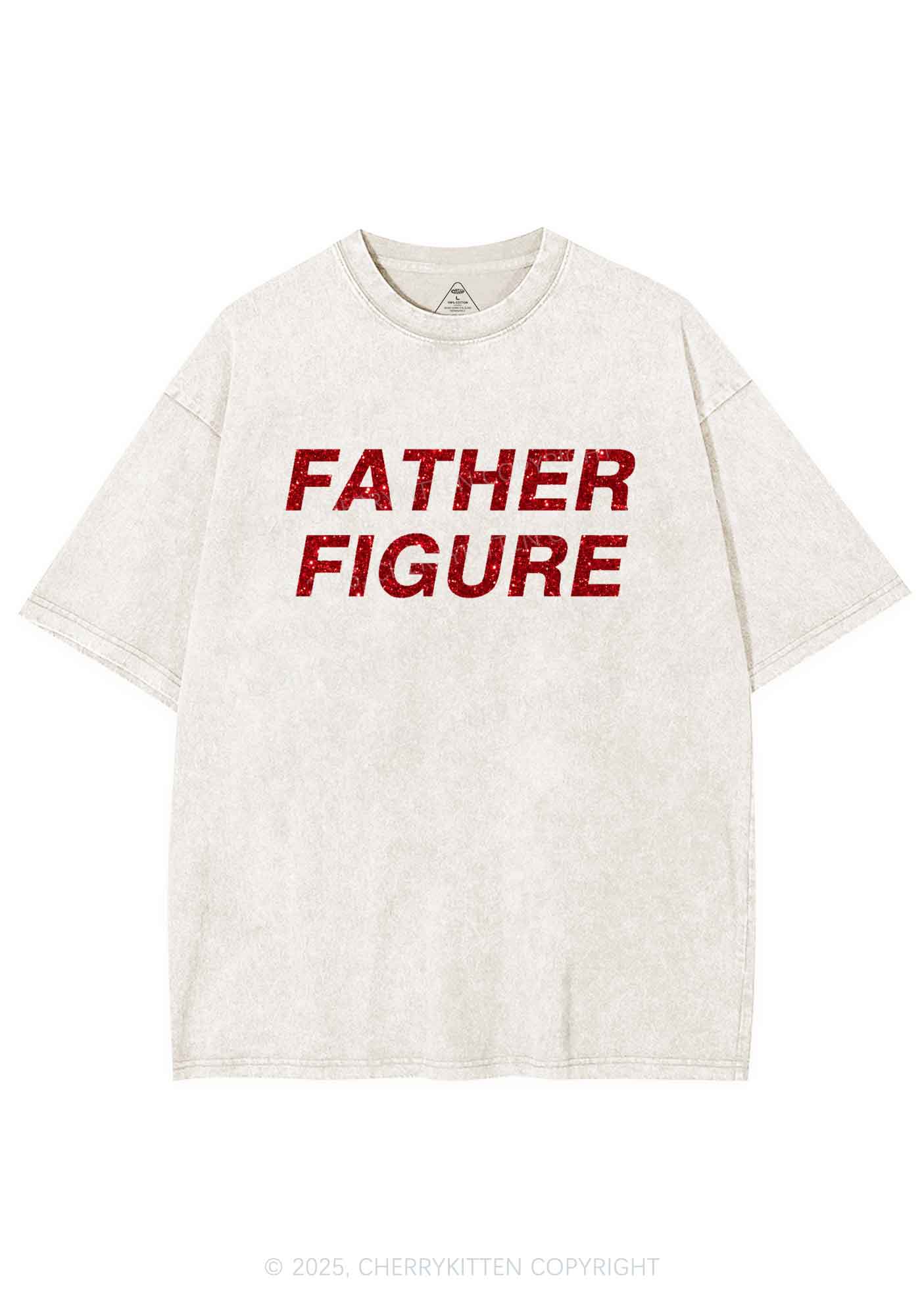 Glitter Father Figure Y2K Shirts Washed Tee Cherrykitten
