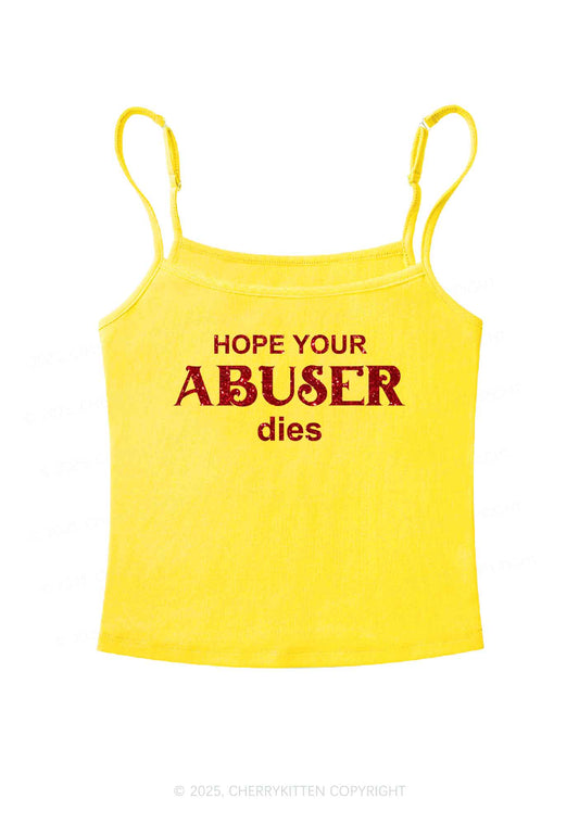 Glitter Abuser Dies Y2K Spaghetti Strap Cami Cherrykitten