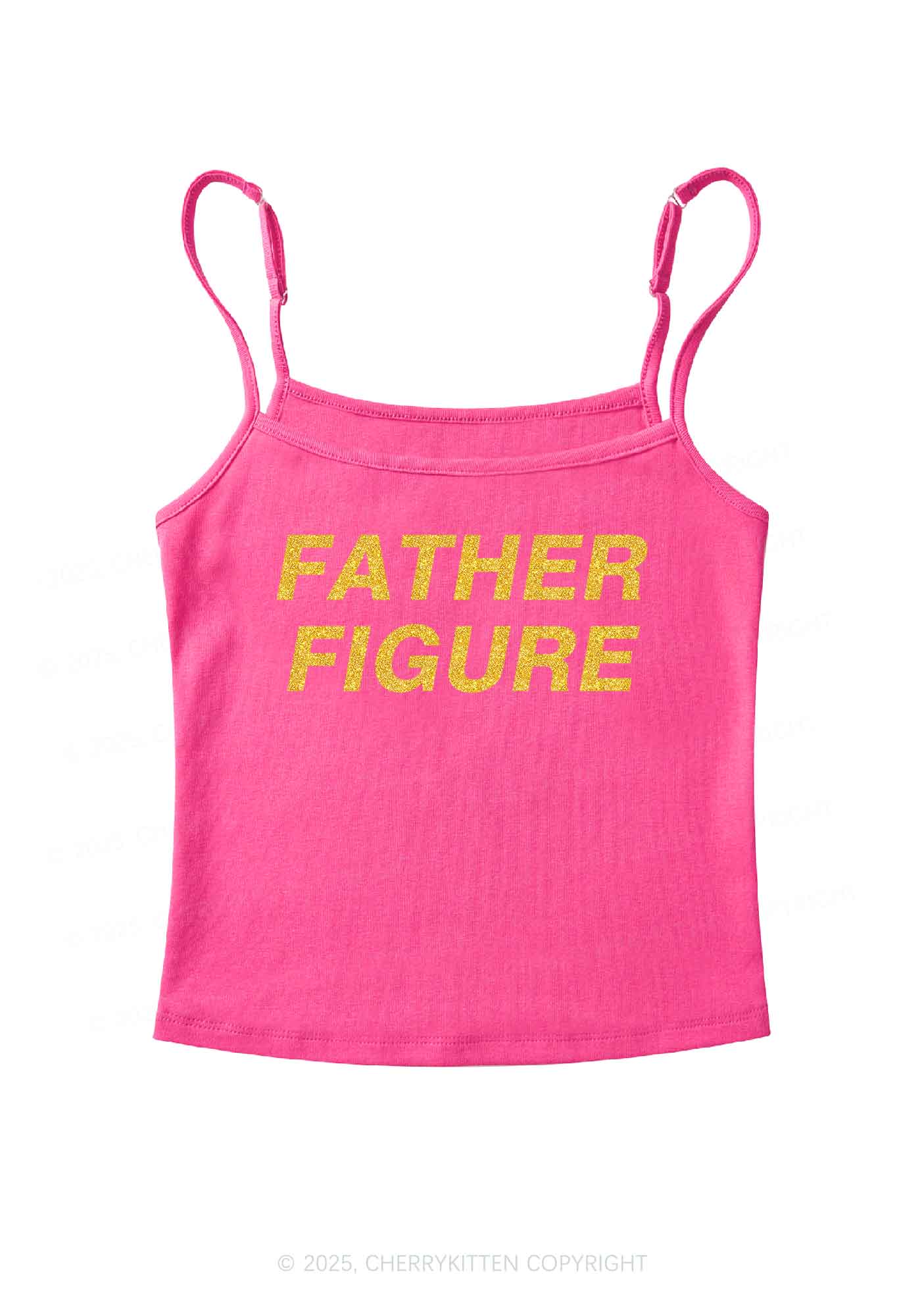 Glitter Father Figure Y2K Spaghetti Strap Cami Cherrykitten