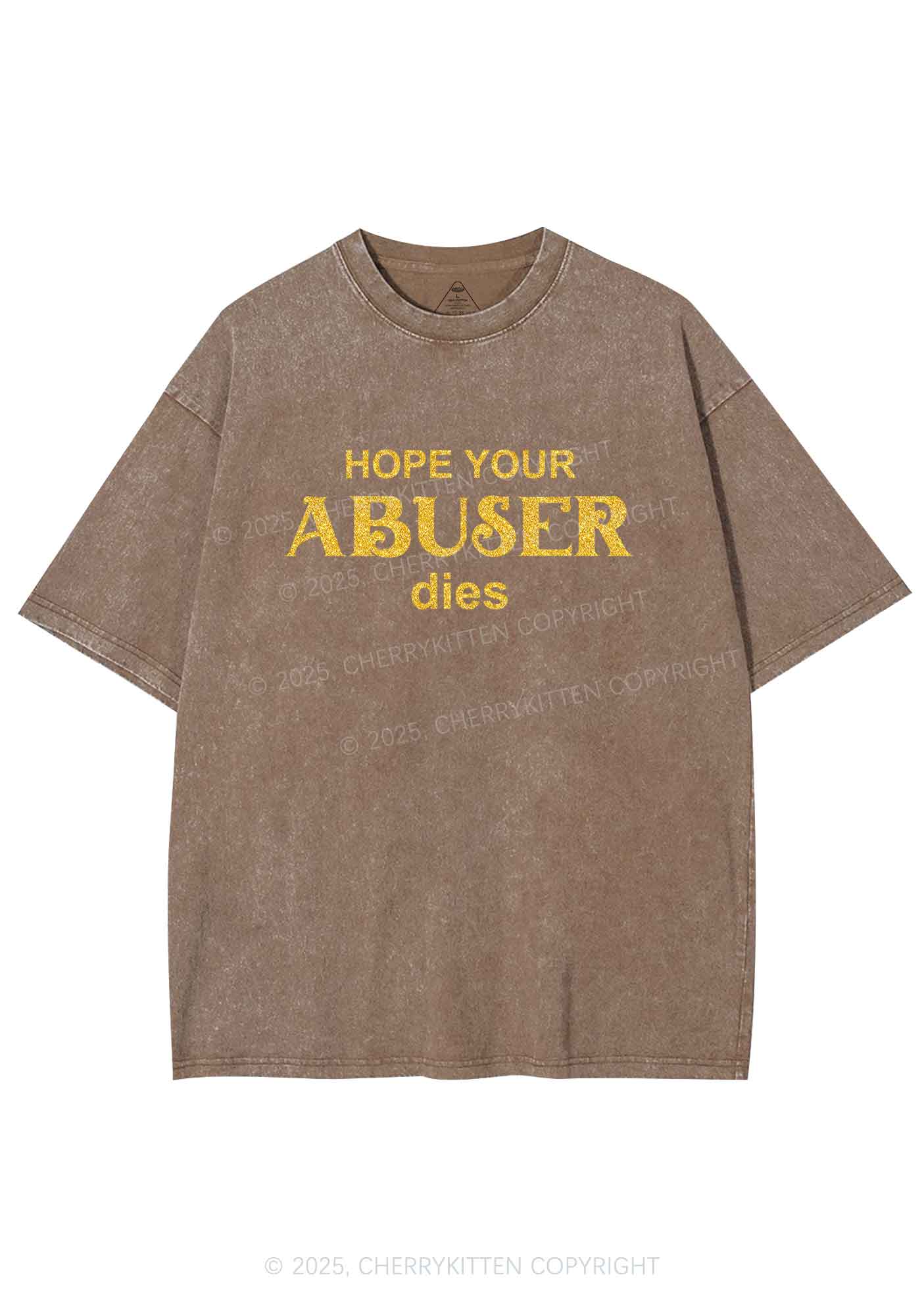 Glitter Abuser Dies Y2K Shirts Washed Tee Cherrykitten