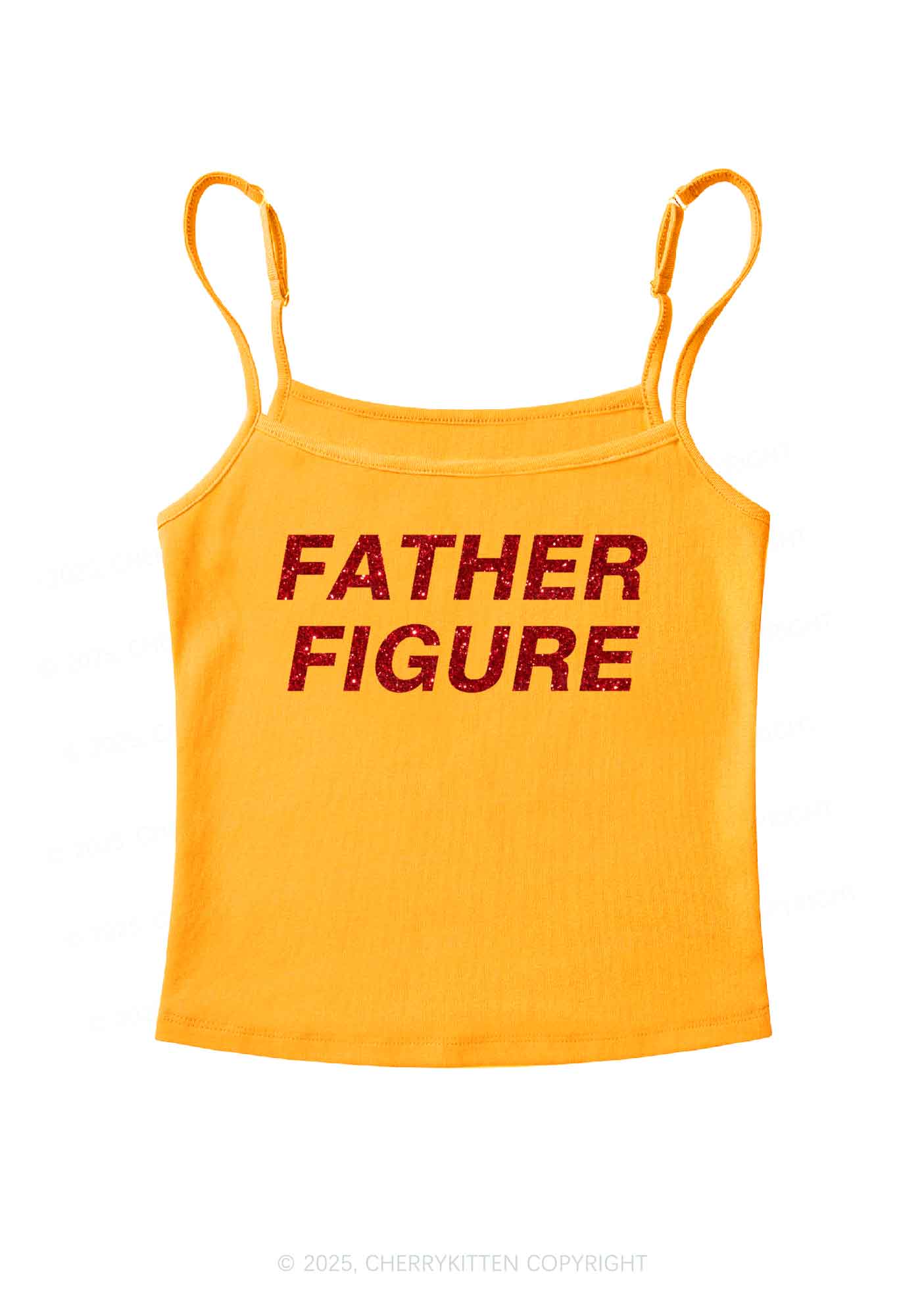 Glitter Father Figure Y2K Spaghetti Strap Cami Cherrykitten