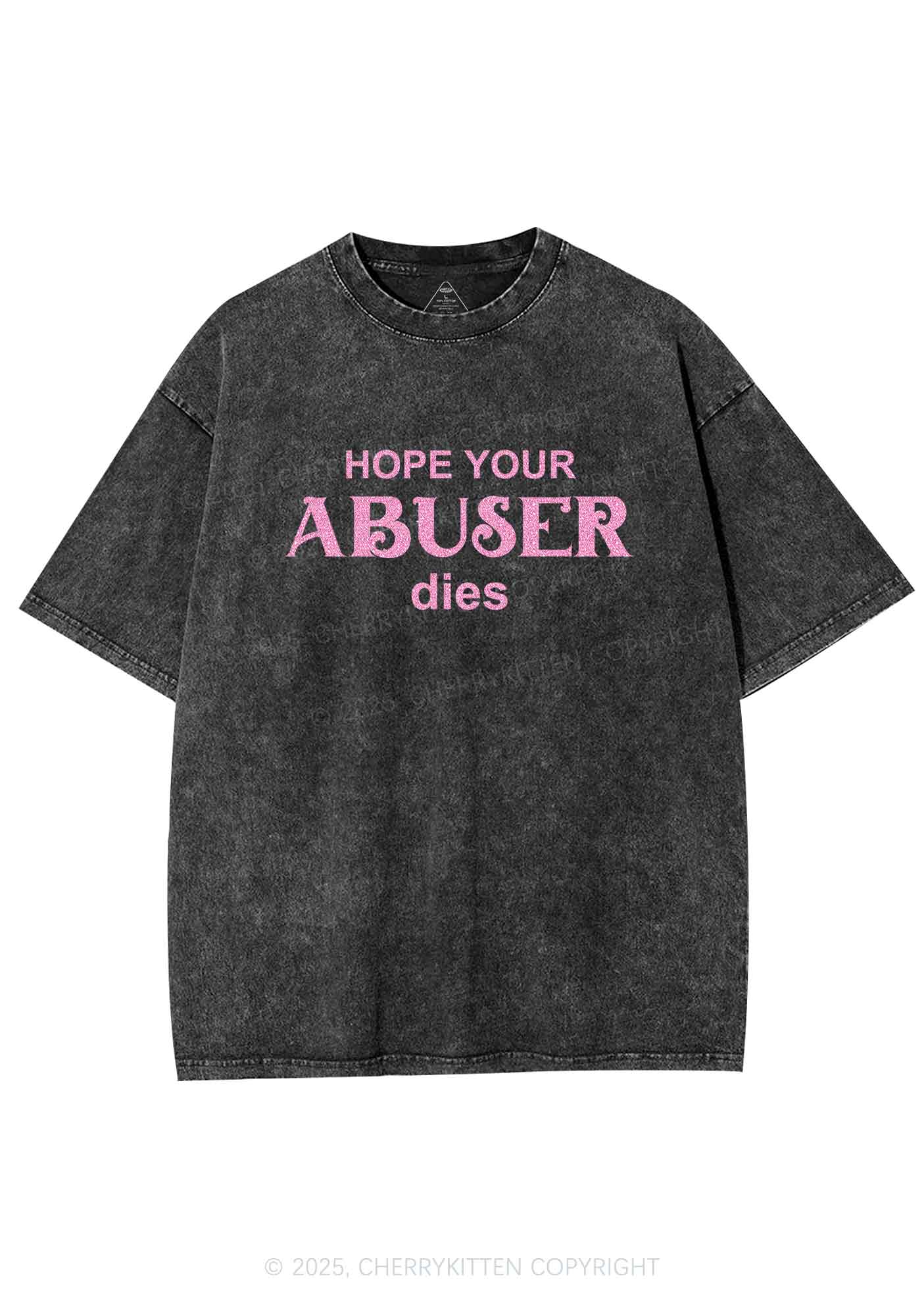 Glitter Abuser Dies Y2K Shirts Washed Tee Cherrykitten