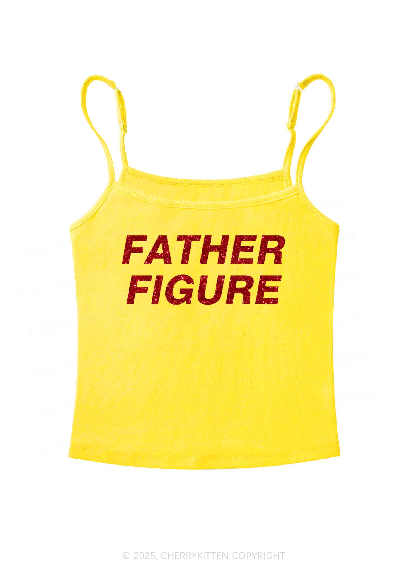 Glitter Father Figure Y2K Spaghetti Strap Cami Cherrykitten