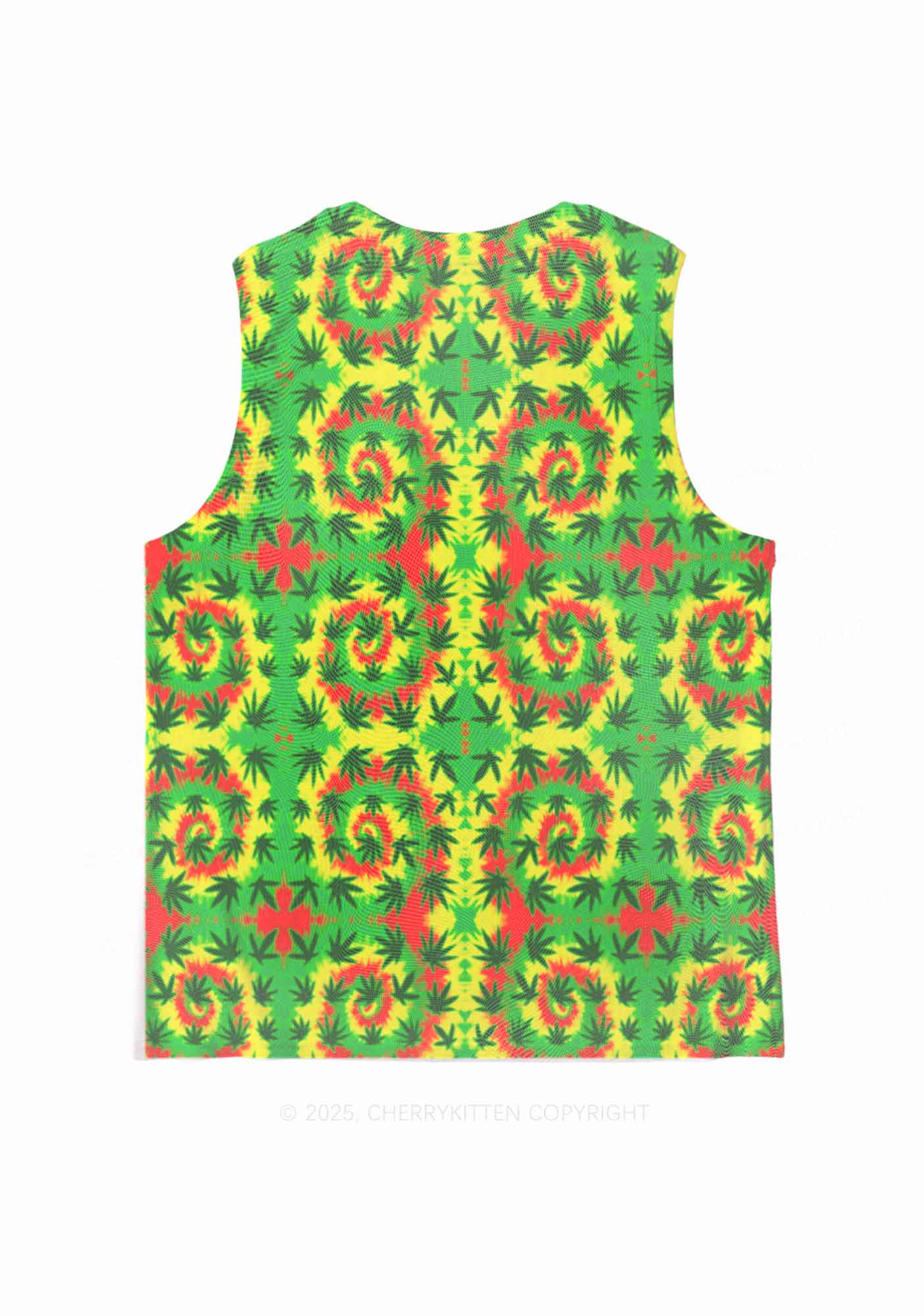 Trippy Leaves Y2K Mesh Muscle Tank Cherrykitten