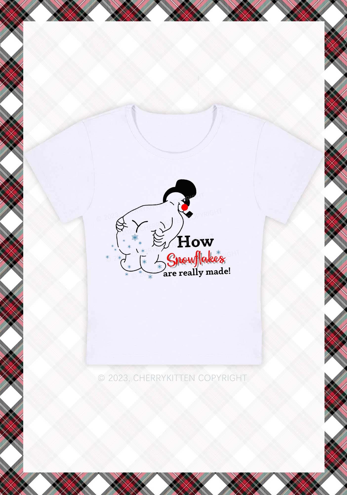 How Snowflakes Are Really Made Christmas Y2K Baby Tee Cherrykitten