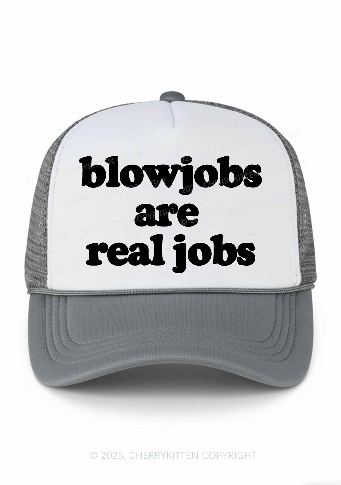 Blxwjobs Are Real Jobs Y2K Colorblock Trucker Hat Cherrykitten