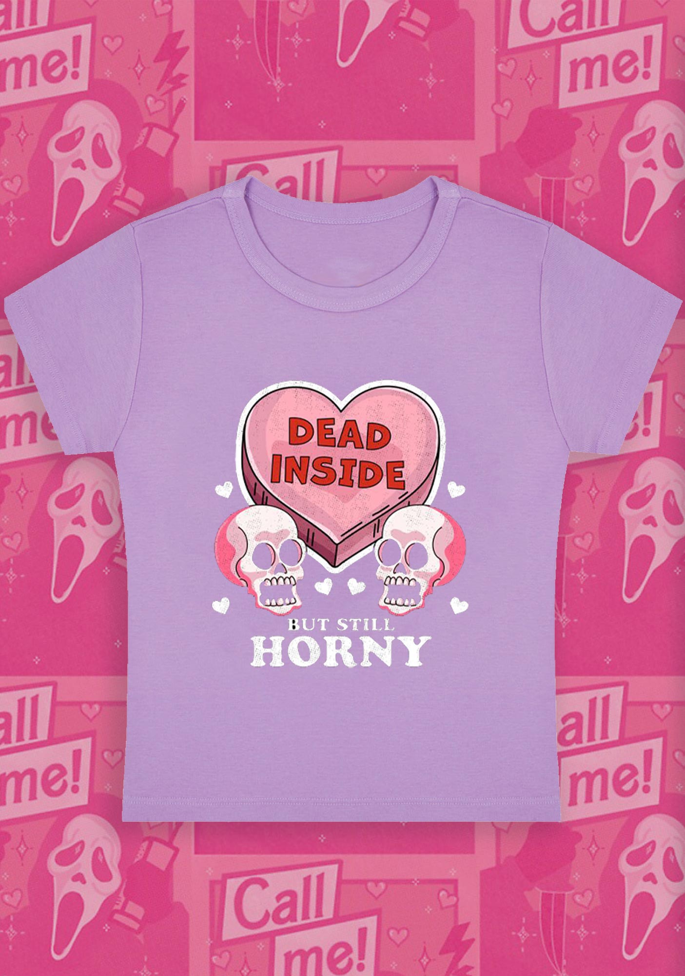 Halloween Dead Inside But Still Horxy Y2K Baby Tee