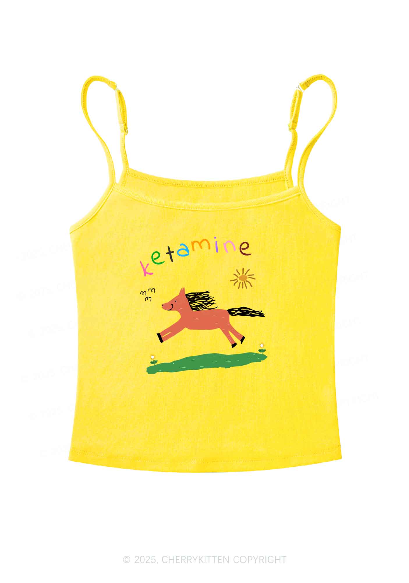 Orange Pony Y2K Spaghetti Strap Cami Cherrykitten