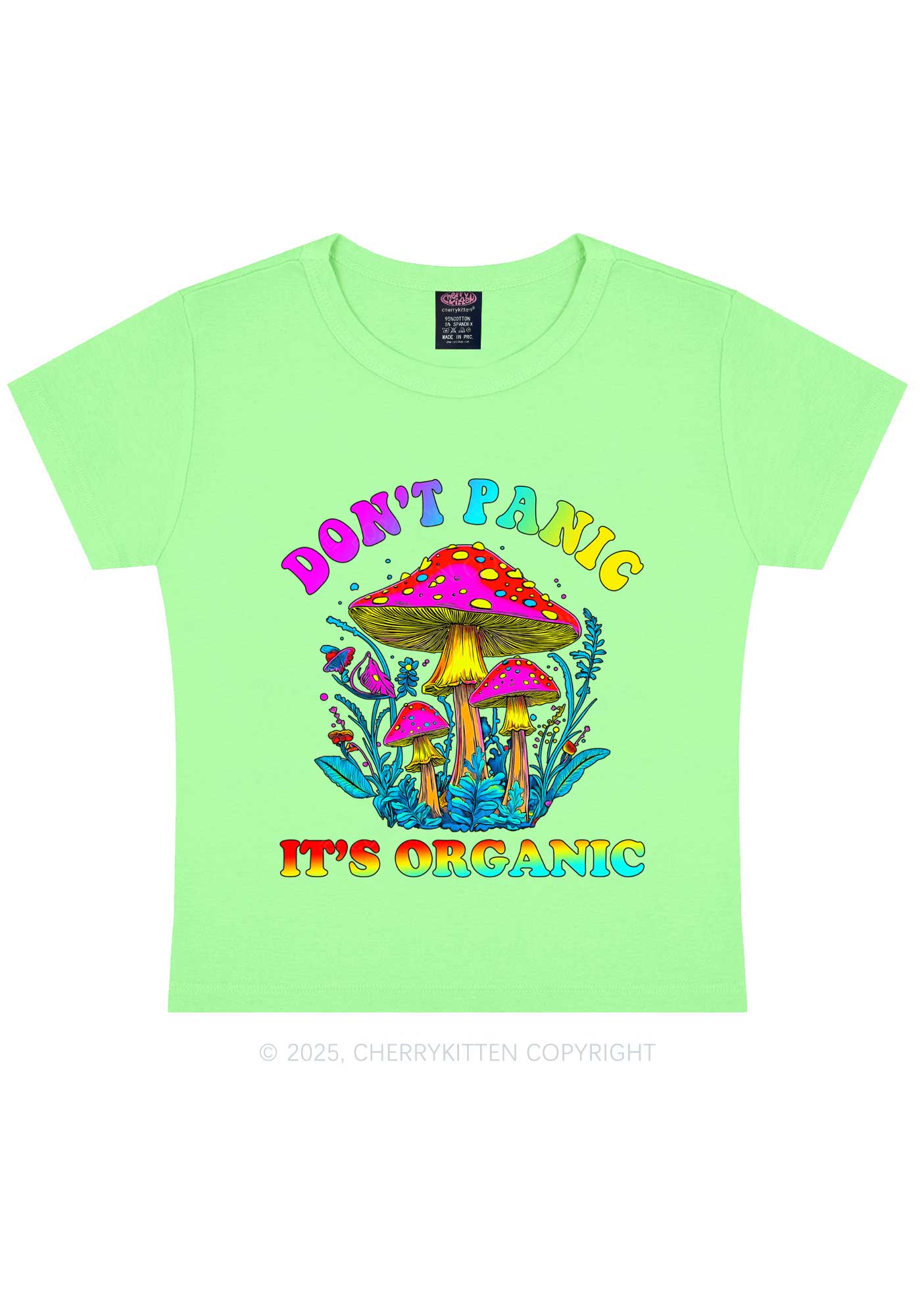 Dont Panic Its Organic Y2K Baby Tee Cherrykitten