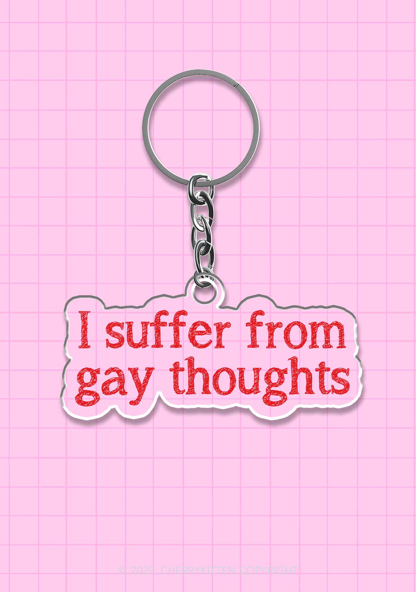 Suffer From Gay Thoughts Pride 1Pc Y2K Keychain Cherrykitten