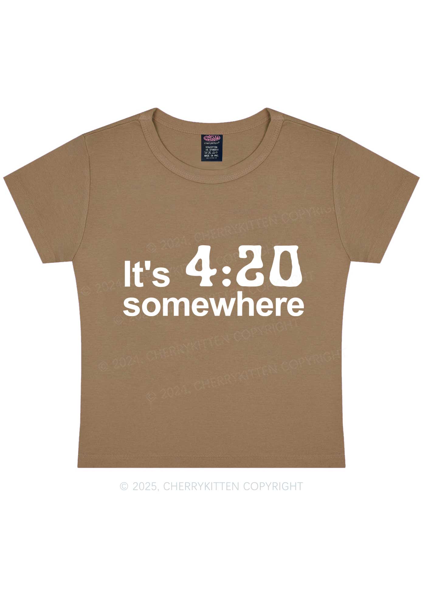 Its Four Twenty Somewhere Y2K Baby Tee Cherrykitten