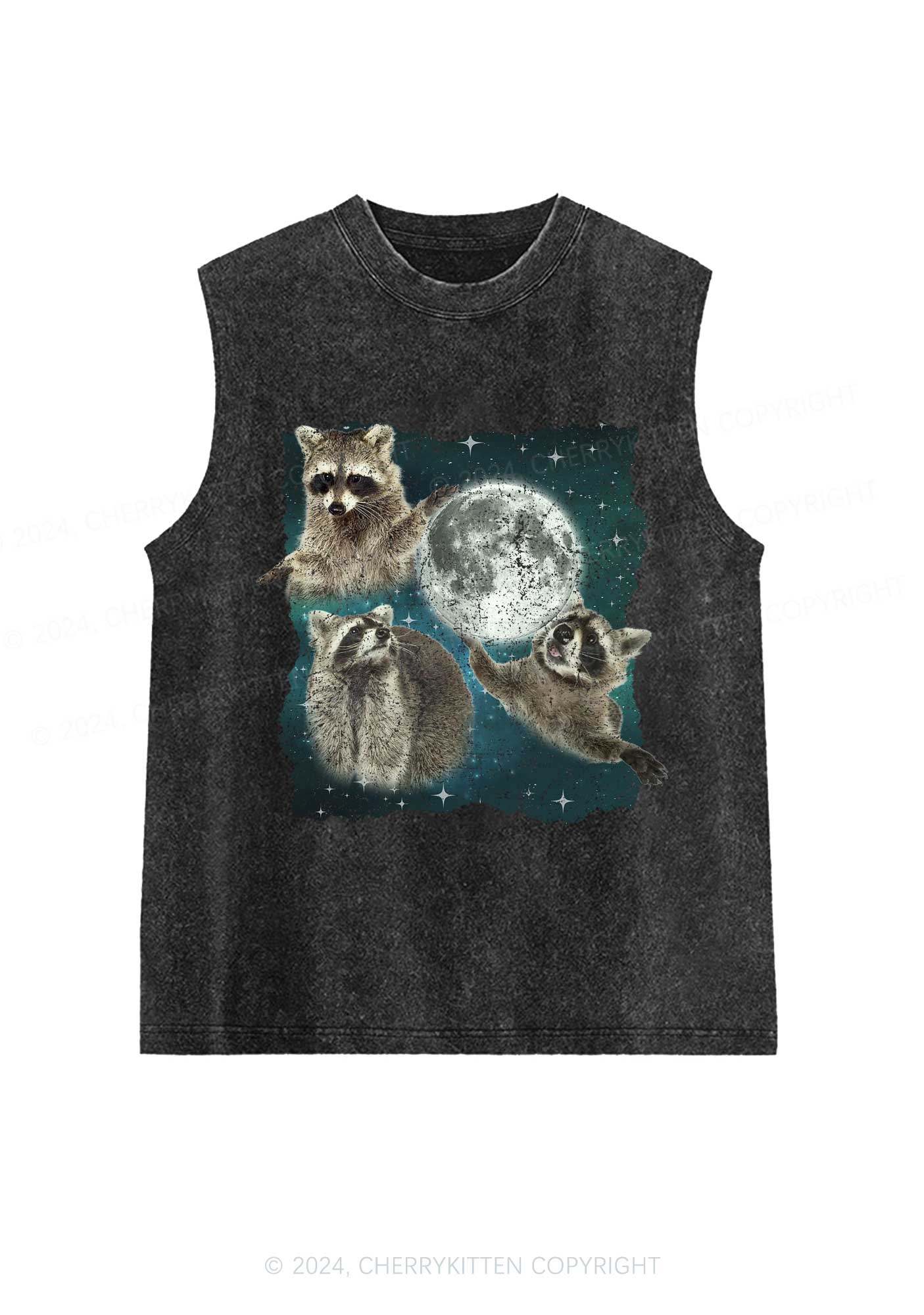 Raccoon Moon Y2K Washed Tank Cherrykitten