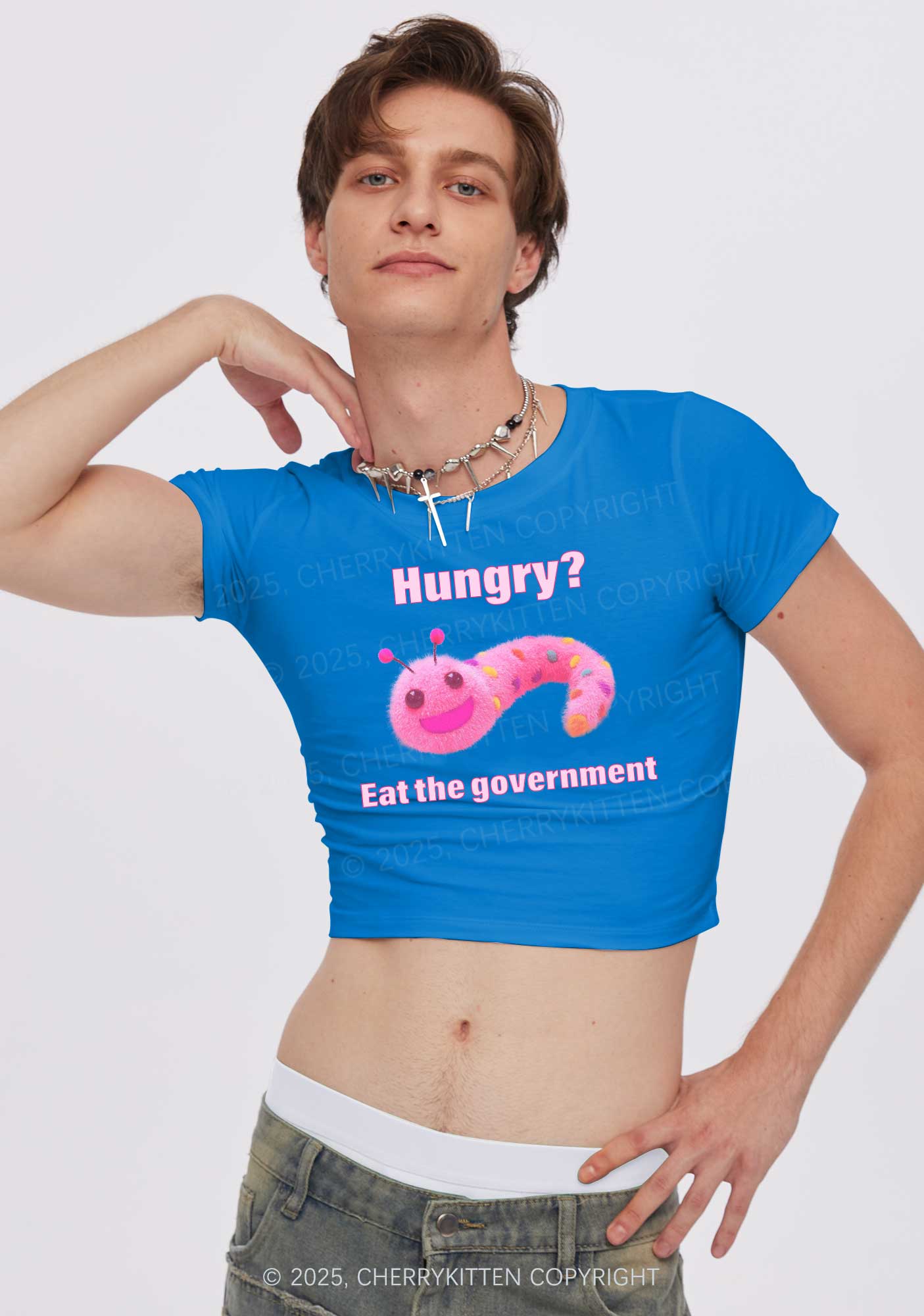 Eat The Government Y2K Baby Tee Cherrykitten