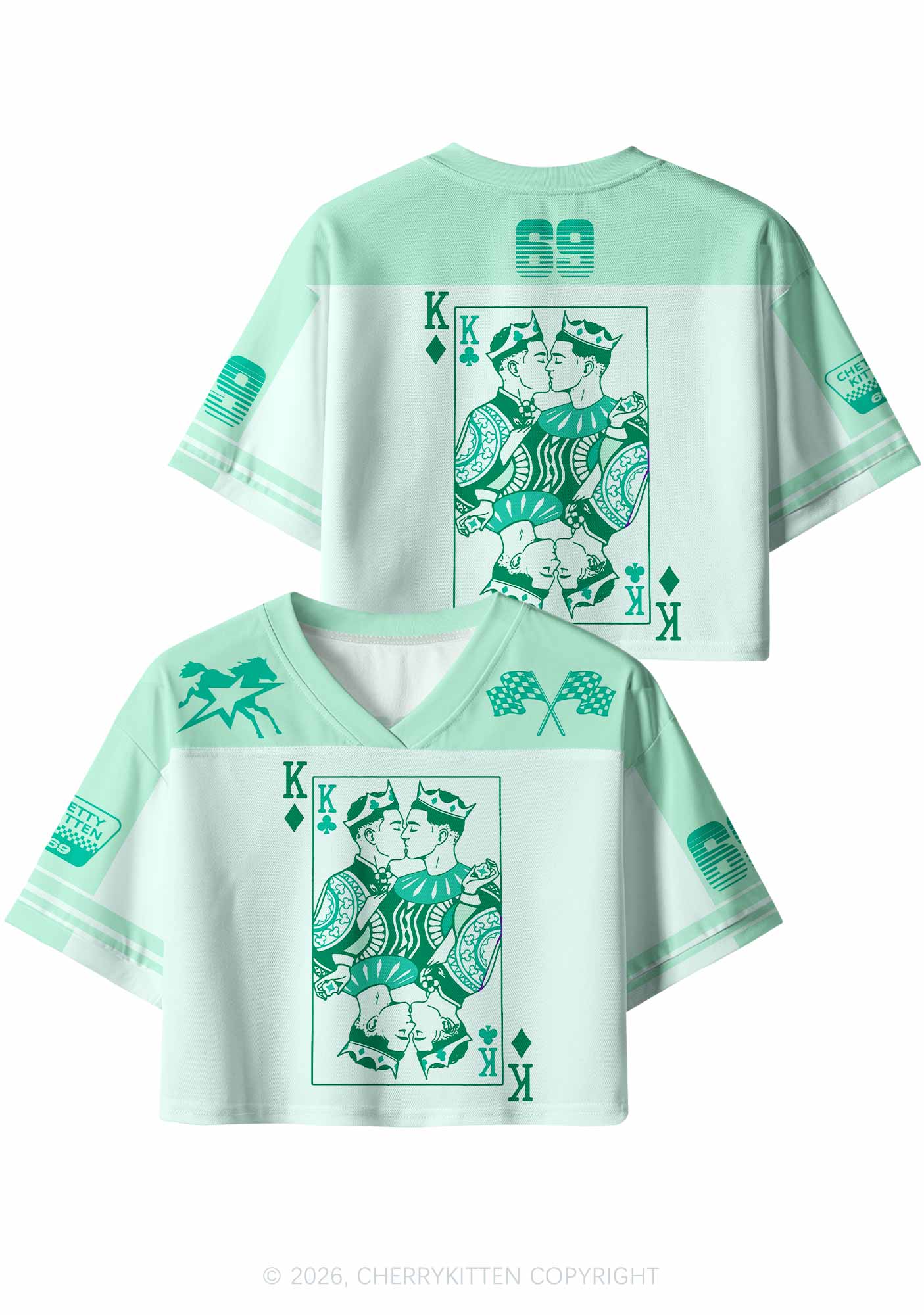 Gay King Pride Y2K Crop Sport Jersey Shirts Cherrykitten