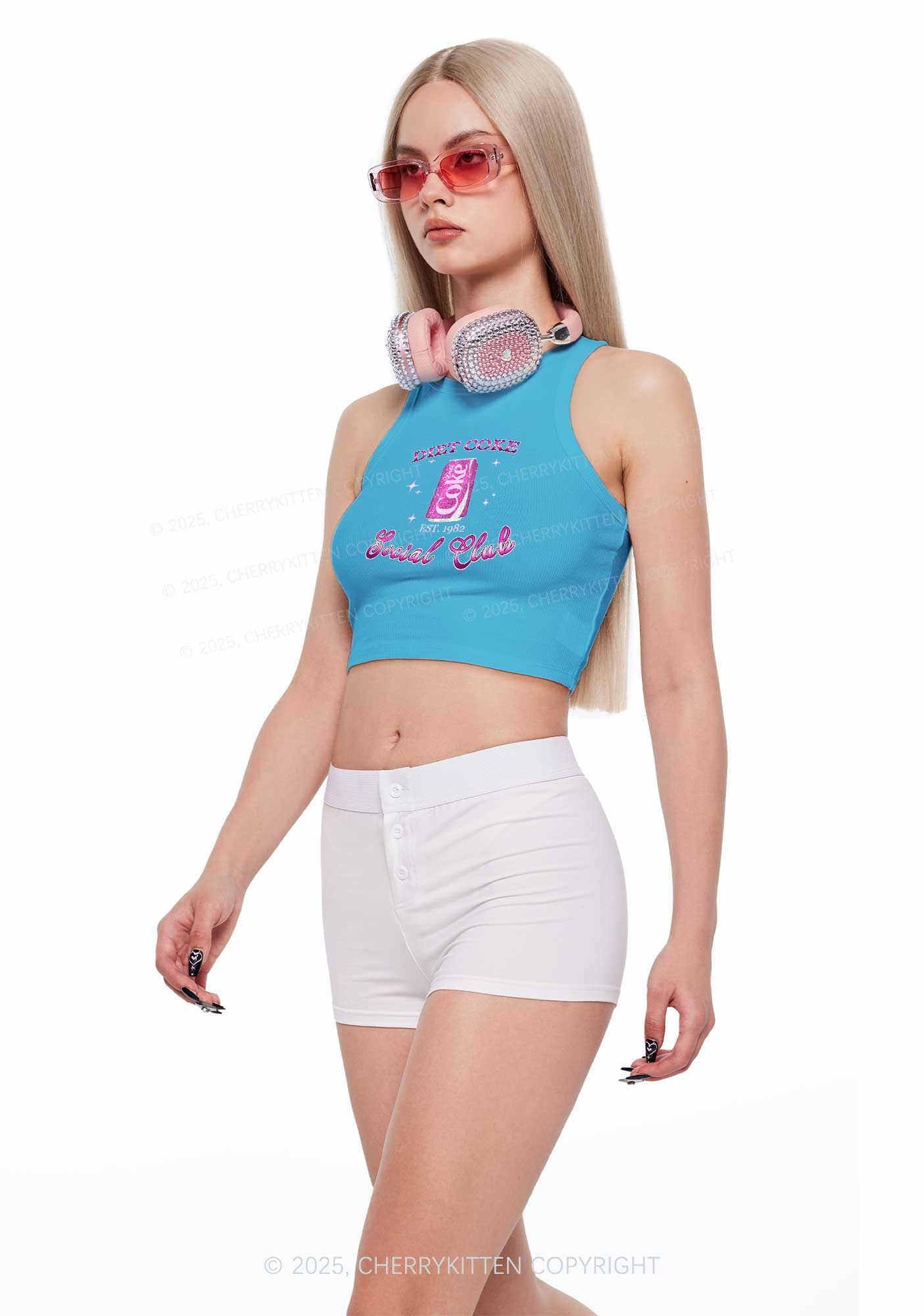 Diet Coke Social Club Y2K Crop Tank Top Cherrykitten