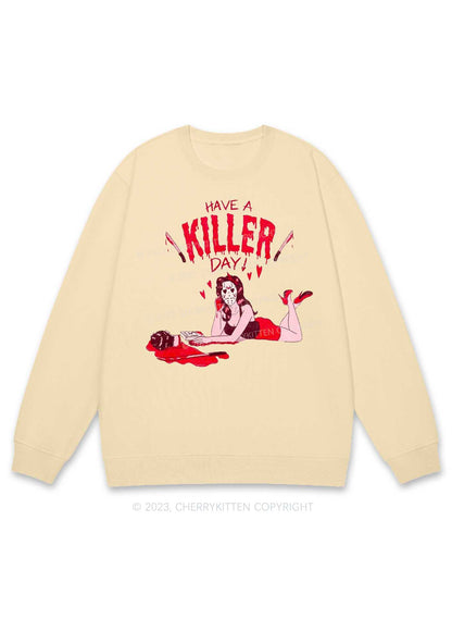 Have A Killer Day Halloween Y2K Sweatshirt Cherrykitten