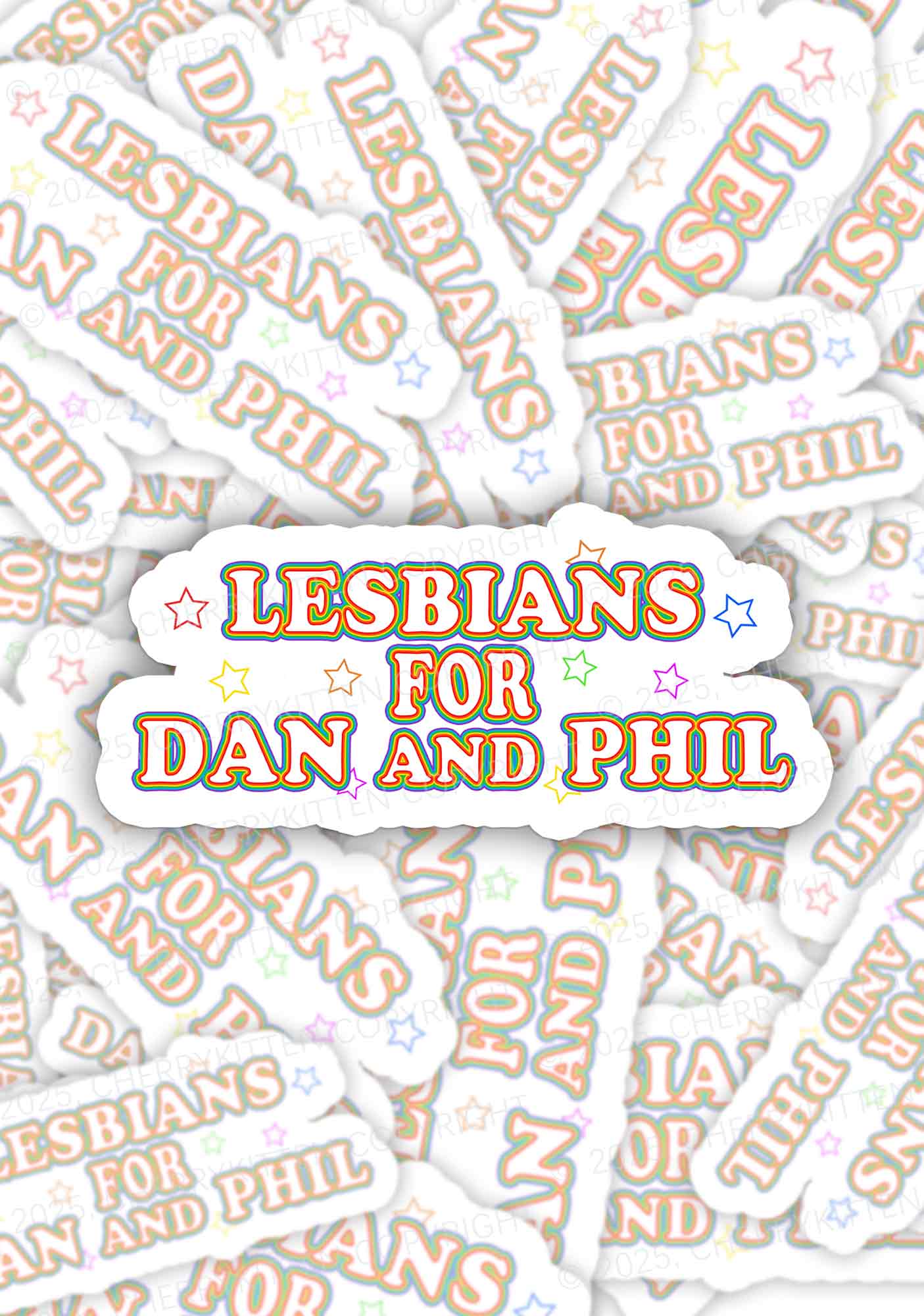 Lesbians For Dan Pride 1Pc Y2K Sticker Cherrykitten