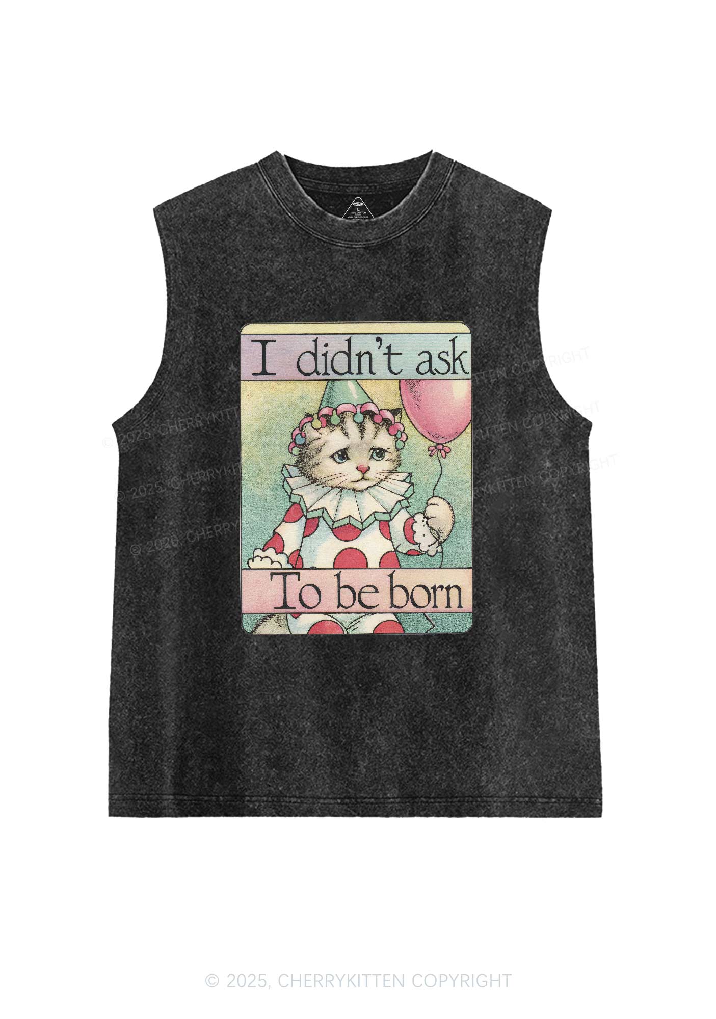 Didnt Ask To Be Born Y2K Washed Tank Cherrykitten